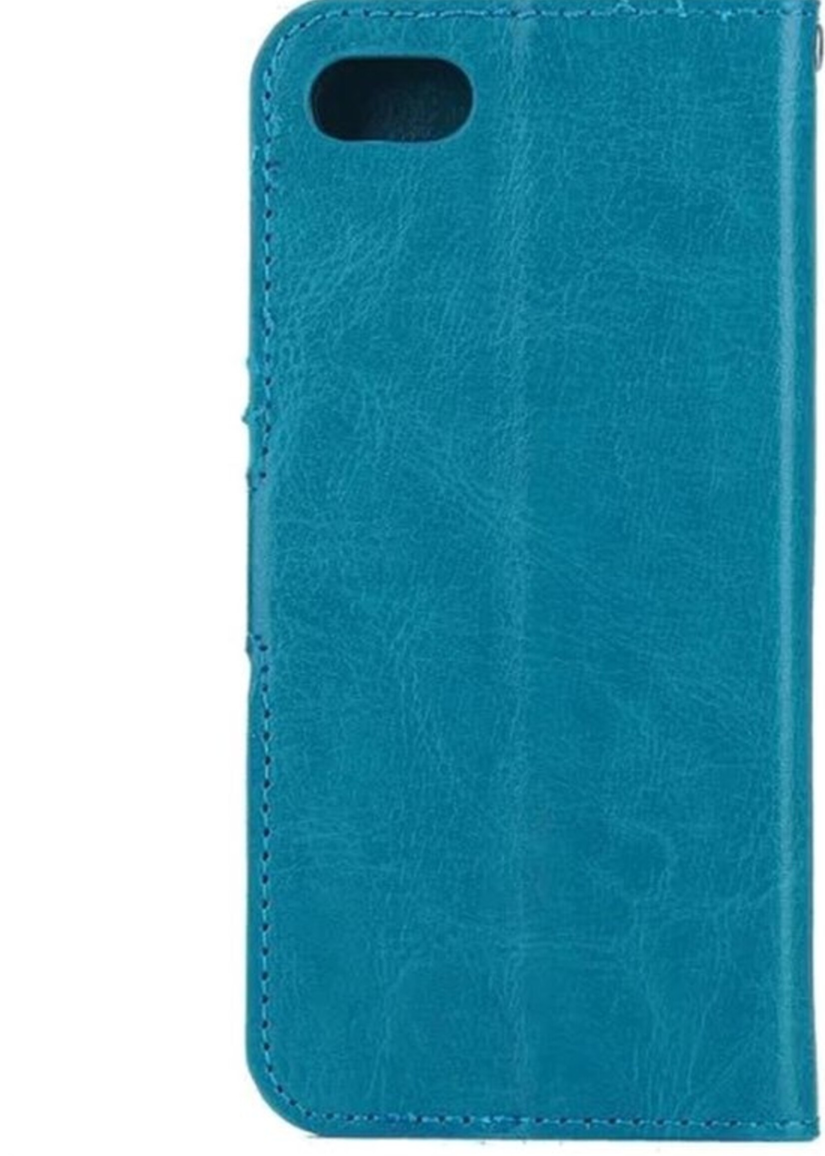BTH Hoesje Geschikt voor iPhone SE 2020 Hoesje Book Case Hoes Portemonnee Cover Walletcase - Hoes Geschikt voor iPhone SE (2020) Hoes Bookcase Hoesje - Turquoise