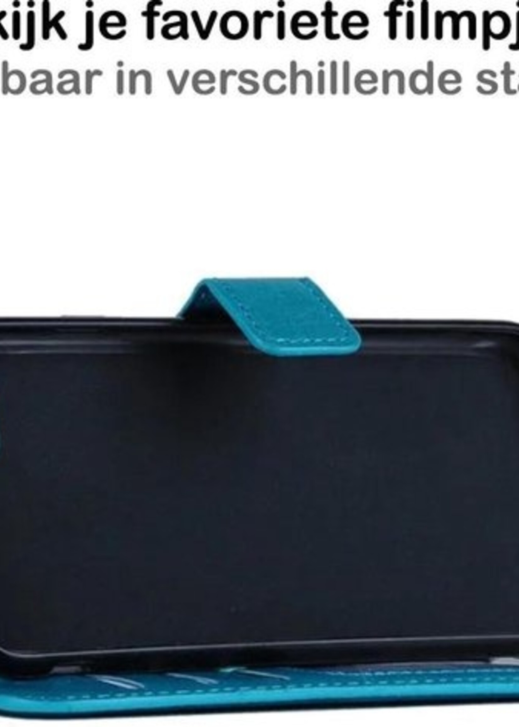 BTH Hoesje Geschikt voor iPhone SE 2020 Hoesje Book Case Hoes Portemonnee Cover Walletcase - Hoes Geschikt voor iPhone SE (2020) Hoes Bookcase Hoesje - Turquoise