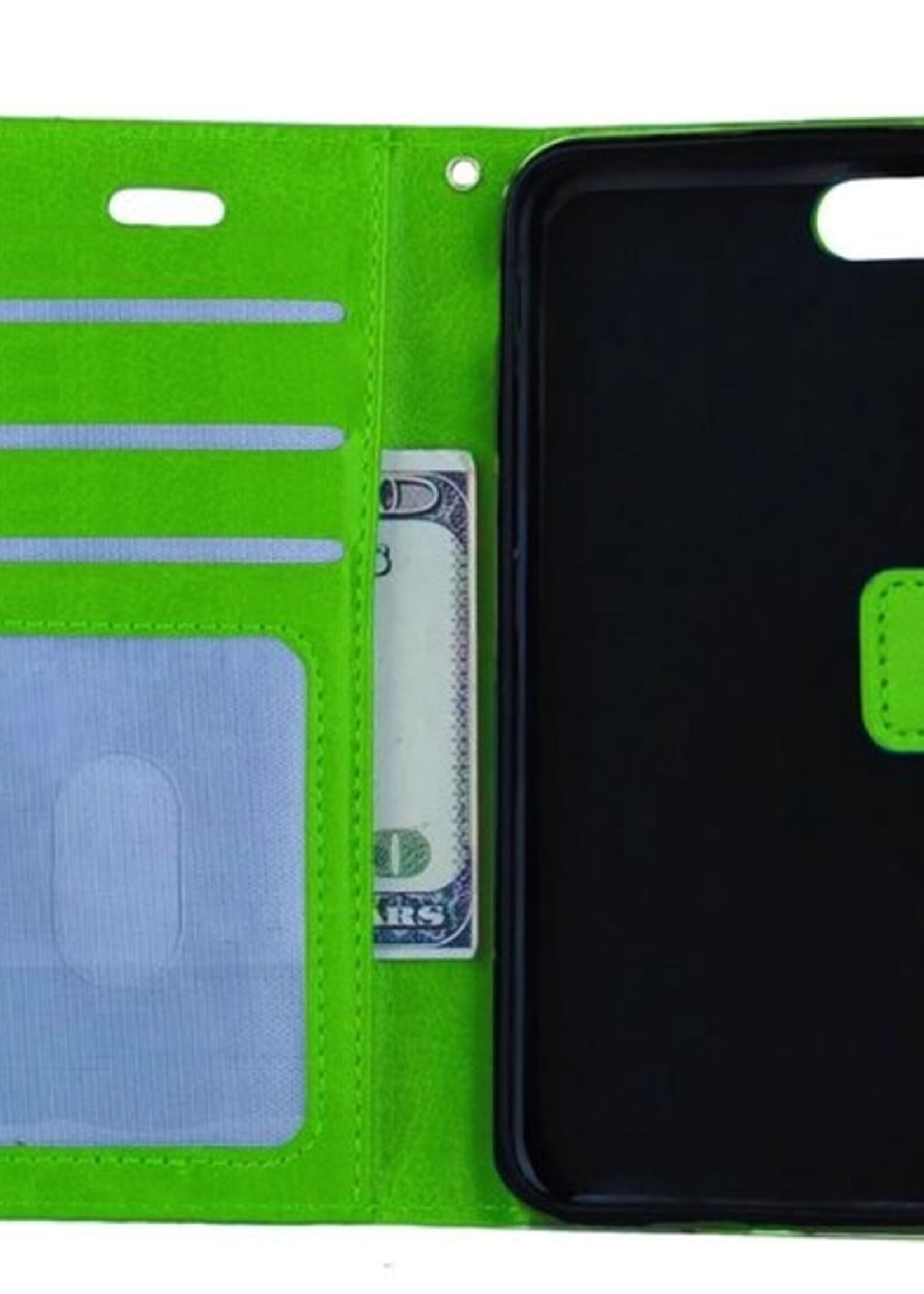 BTH Hoesje Geschikt voor iPhone SE 2020 Hoesje Book Case Hoes Portemonnee Cover Walletcase - Hoes Geschikt voor iPhone SE (2020) Hoes Bookcase Hoesje - Groen