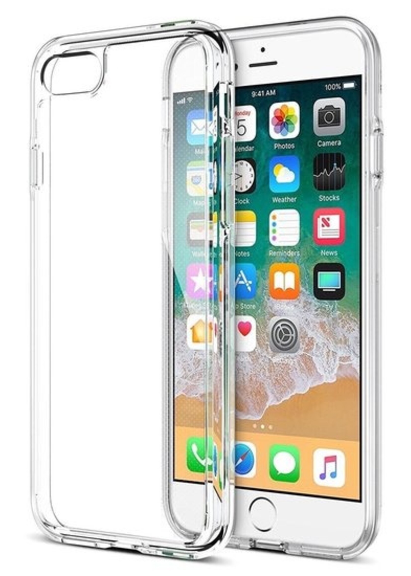 BTH Hoesje Geschikt voor iPhone SE 2020 Hoesje Siliconen Case Hoes - Hoes Geschikt voor iPhone SE (2020) Hoes Cover Case - Transparant