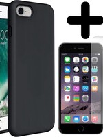 BTH BTH iPhone SE 2020 hoesje siliconen met screenprotector - Zwart