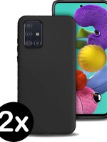 BTH BTH 2x Samsung Galaxy A51 hoesje siliconen zwart