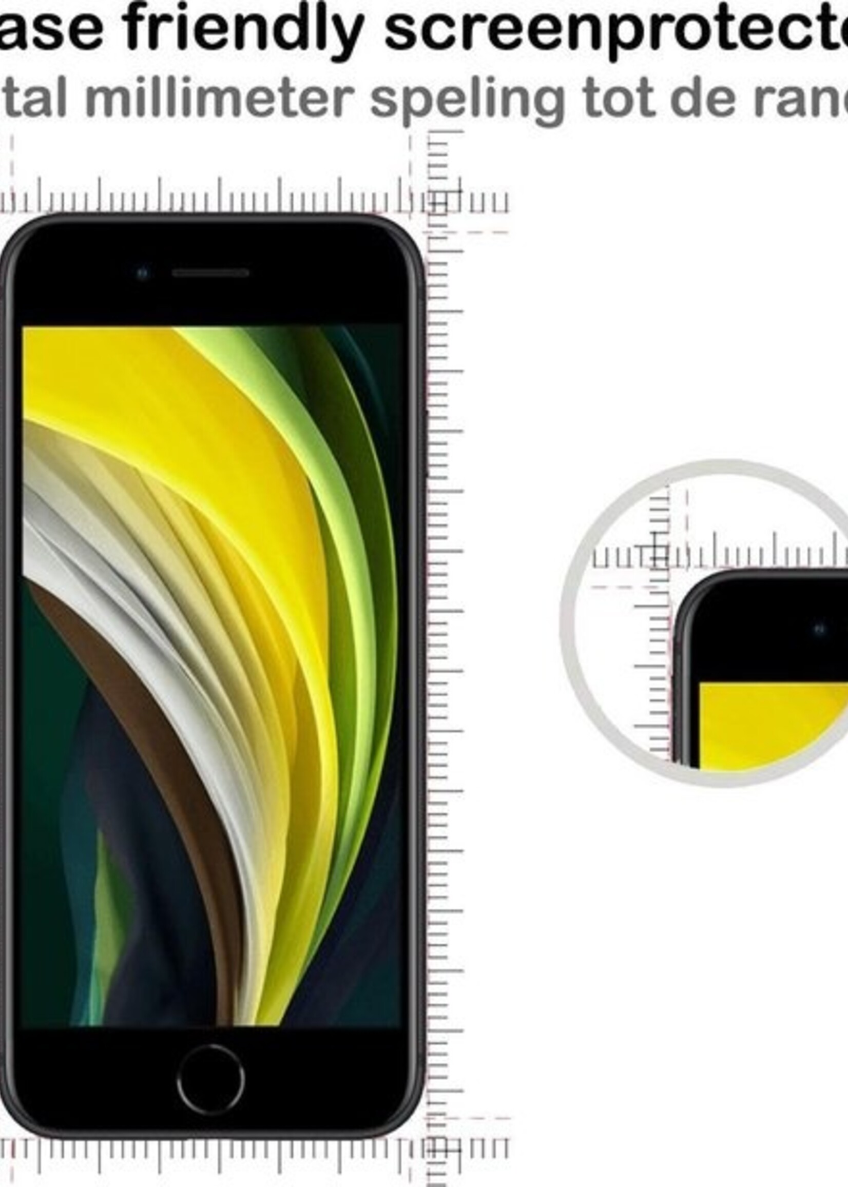 BTH Screenprotector Geschikt voor iPhone 8 Screenprotector Glas Gehard Tempered Glass Full Cover - Screenprotector Geschikt voor iPhone 8 Screen Protector Screen Cover - 3 PACK