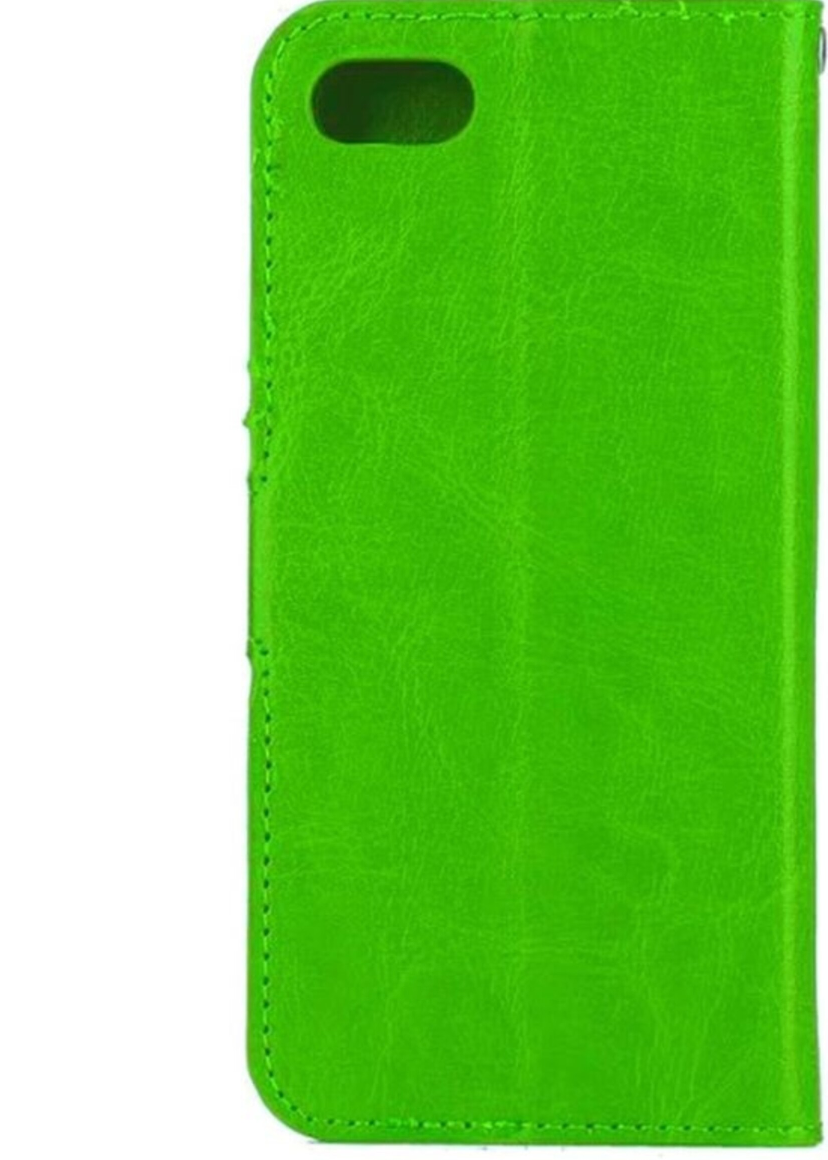 BTH Hoesje Geschikt voor iPhone 7/8 Hoesje Book Case Hoes Portemonnee Cover Walletcase - Hoes Geschikt voor iPhone 7/8 Hoes Bookcase Hoesje - Groen