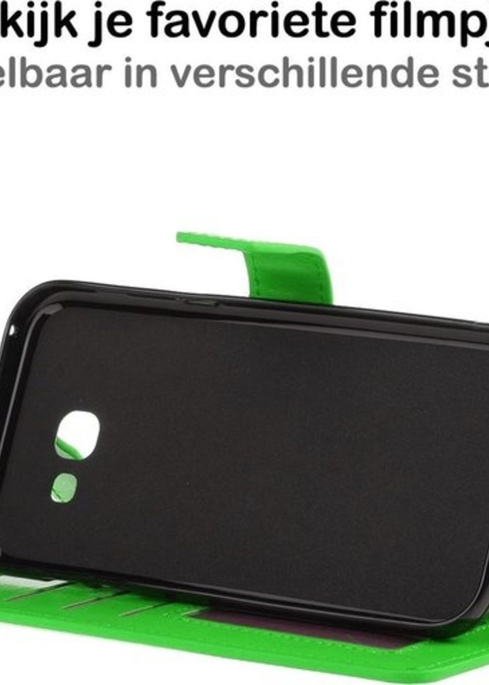 BTH Hoesje Geschikt voor Samsung Galaxy A5 2017 Hoesje Book Case Hoes Portemonnee Cover Walletcase - Hoes Geschikt voor Samsung A5 2017 Hoes Bookcase Hoesje - Groen