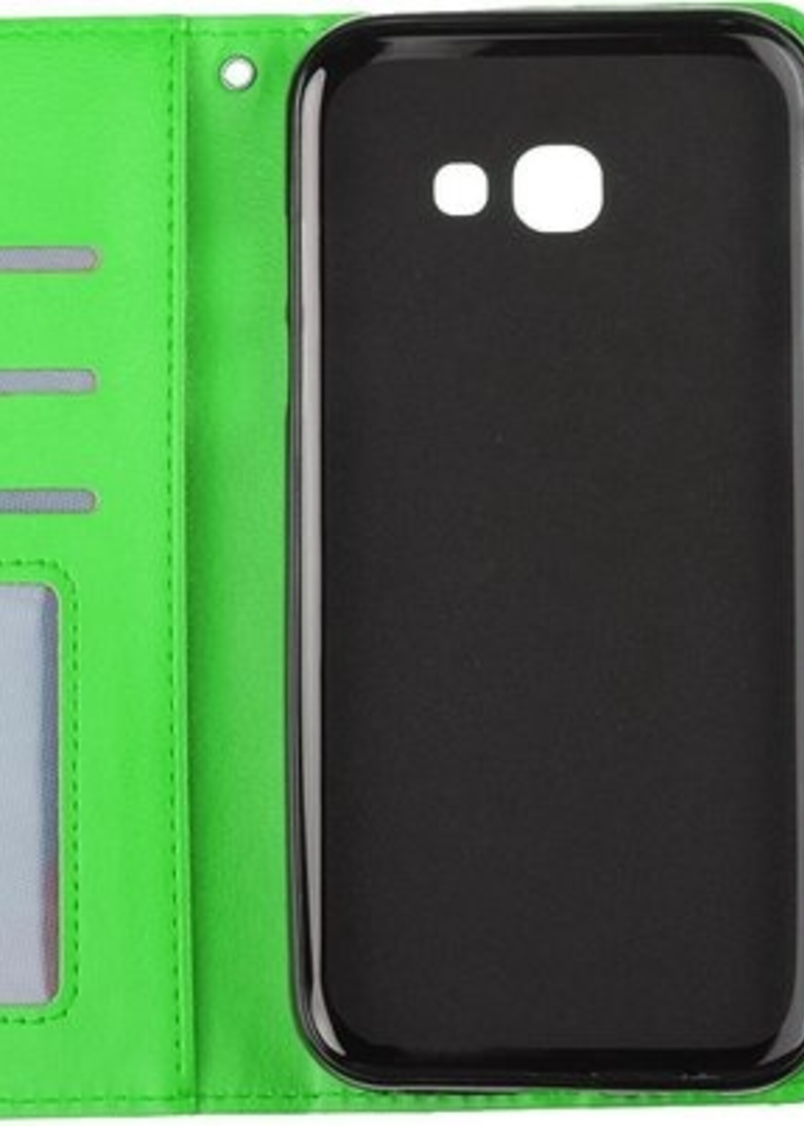 BTH Hoesje Geschikt voor Samsung Galaxy A5 2017 Hoesje Book Case Hoes Portemonnee Cover Walletcase - Hoes Geschikt voor Samsung A5 2017 Hoes Bookcase Hoesje - Groen