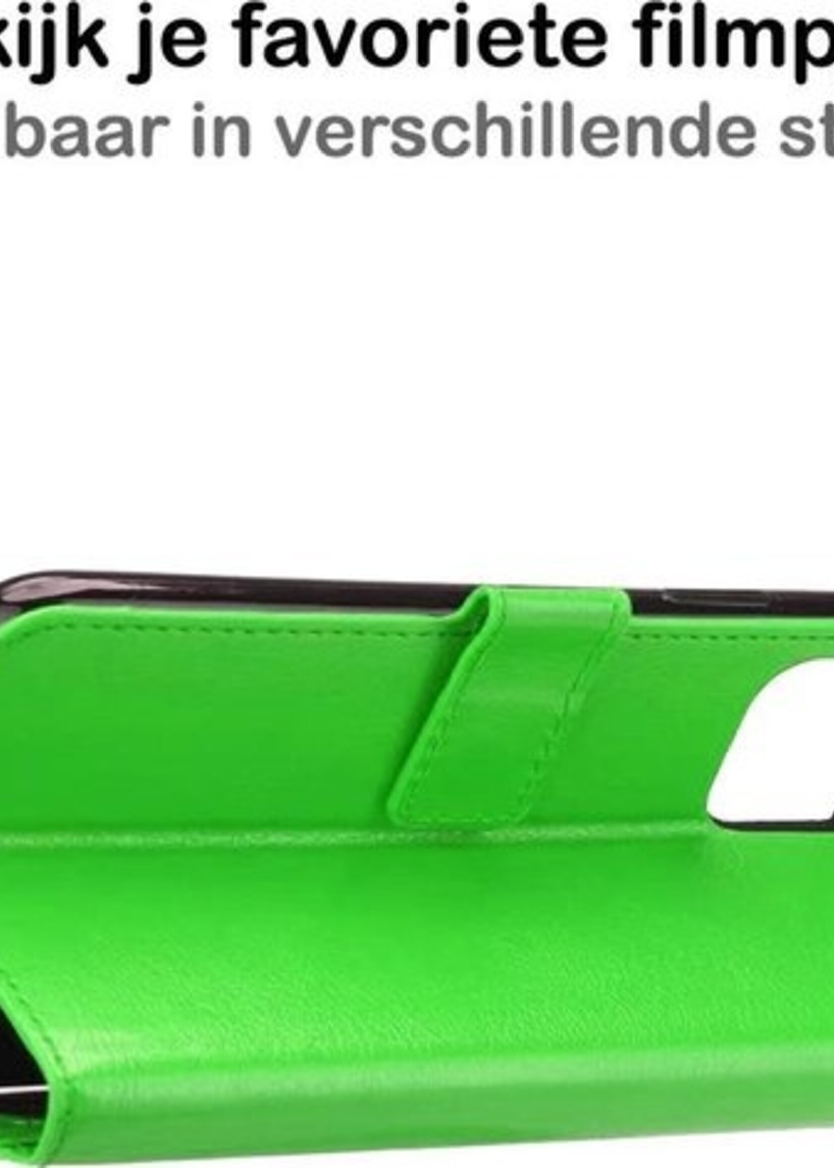 BTH Hoesje Geschikt voor iPhone 11 Hoesje Book Case Hoes Portemonnee Cover Walletcase - Hoes Geschikt voor iPhone 11 Hoes Bookcase Hoesje - Groen