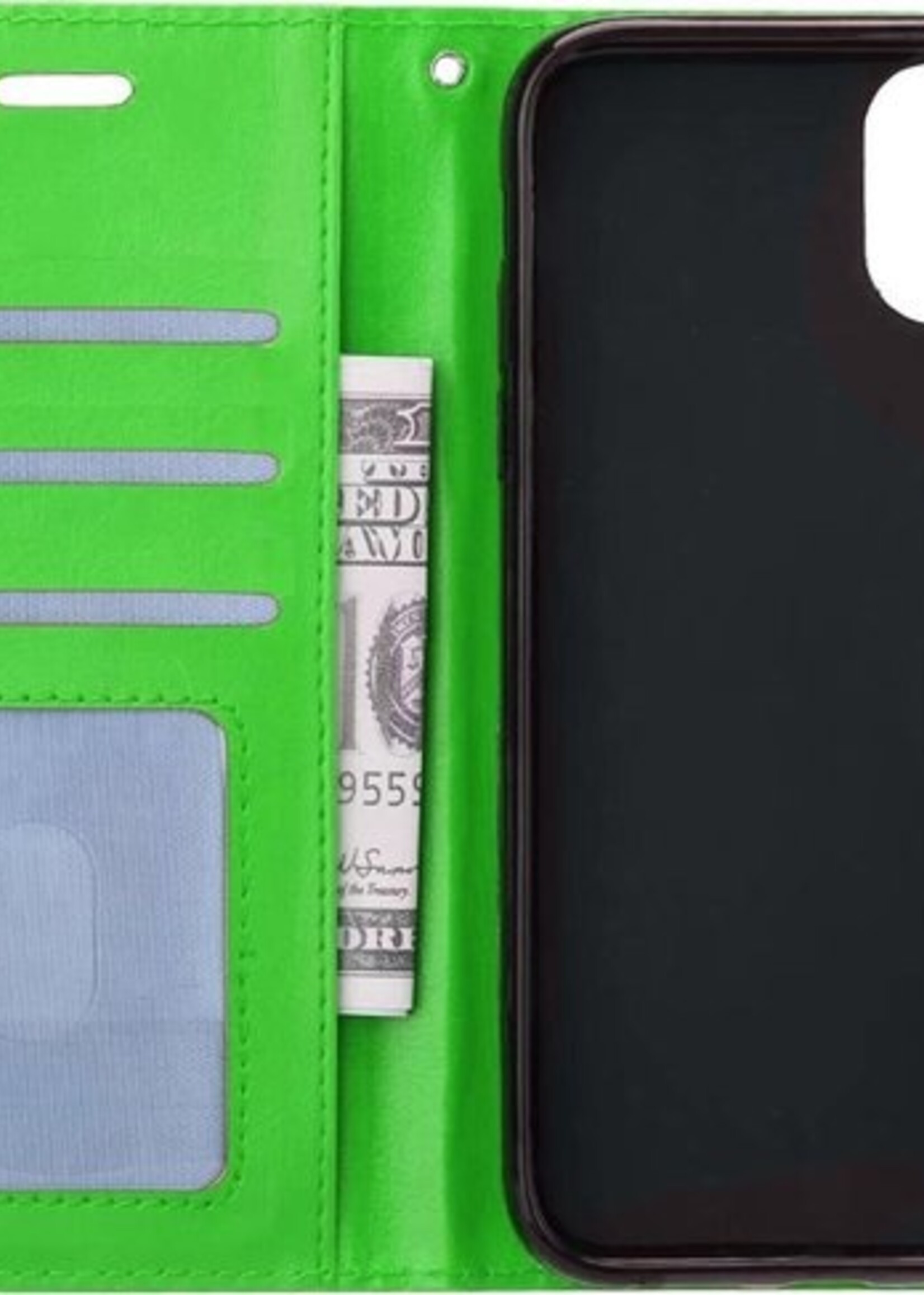 BTH Hoesje Geschikt voor iPhone 11 Hoesje Book Case Hoes Portemonnee Cover Walletcase - Hoes Geschikt voor iPhone 11 Hoes Bookcase Hoesje - Groen