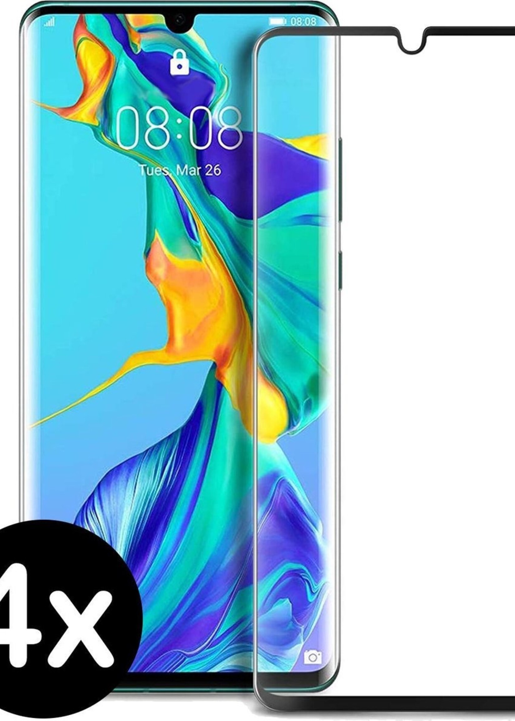 BTH Screenprotector Geschikt voor Huawei P30 Pro Screenprotector Glas Gehard Tempered Glass Full Cover - Screenprotector Geschikt voor Huawei P30 Pro Screen Protector Screen Cover