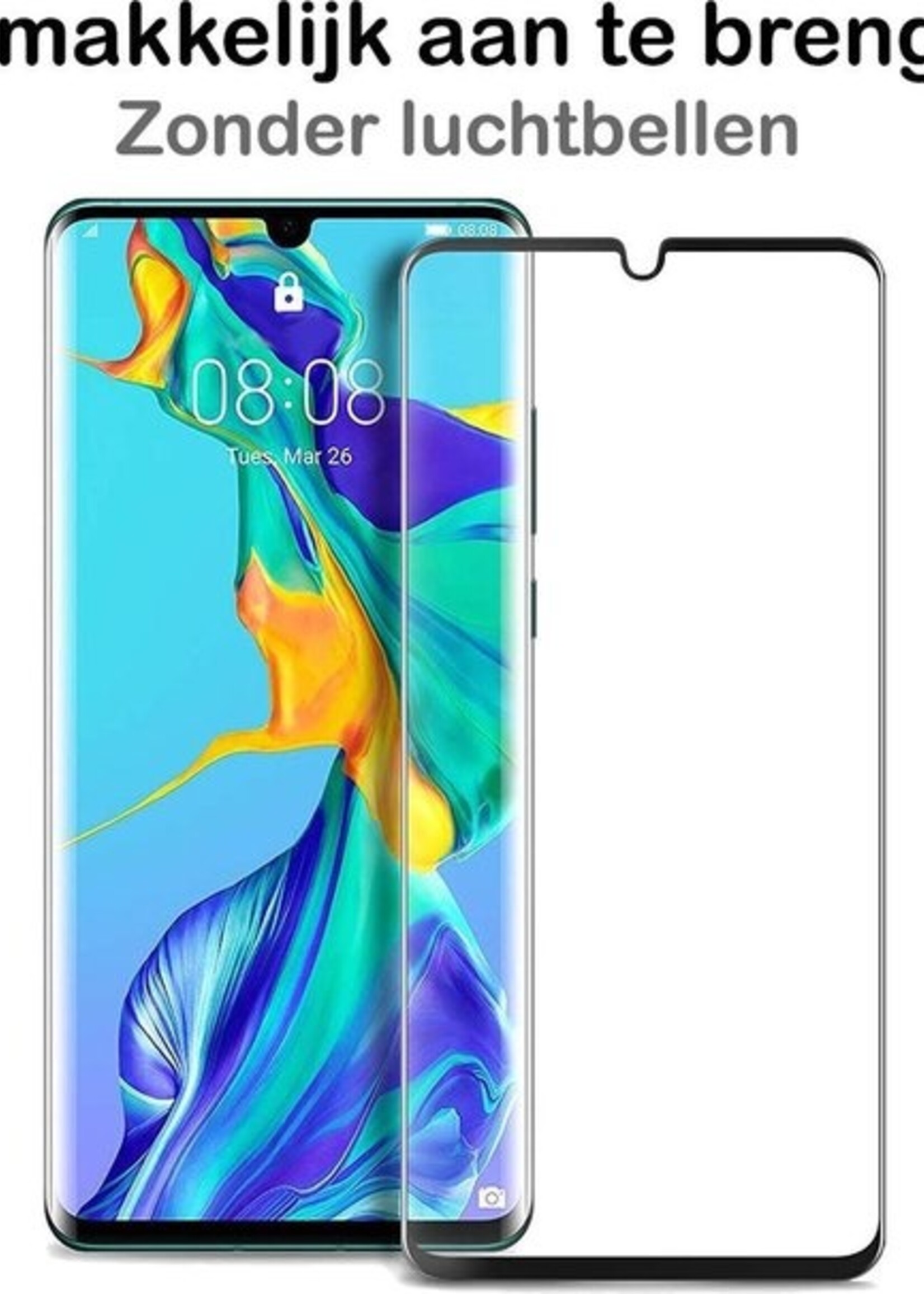 BTH Screenprotector Geschikt voor Huawei P30 Pro Screenprotector Glas Gehard Tempered Glass Full Cover - Screenprotector Geschikt voor Huawei P30 Pro Screen Protector Screen Cover