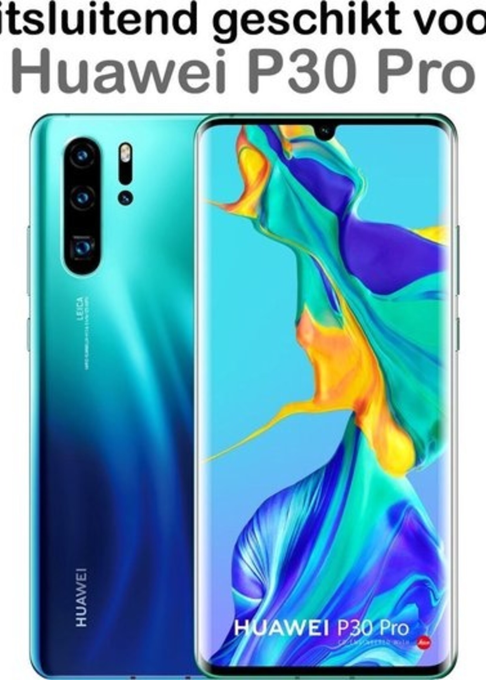 BTH Screenprotector Geschikt voor Huawei P30 Pro Screenprotector Glas Gehard Tempered Glass Full Cover - Screenprotector Geschikt voor Huawei P30 Pro Screen Protector Screen Cover