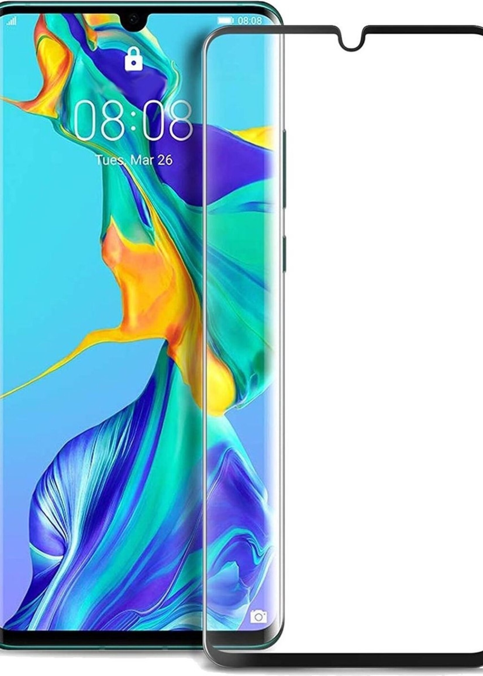 BTH Screenprotector Geschikt voor Huawei P30 Pro Screenprotector Glas Gehard Tempered Glass Full Cover - Screenprotector Geschikt voor Huawei P30 Pro Screen Protector Screen Cover
