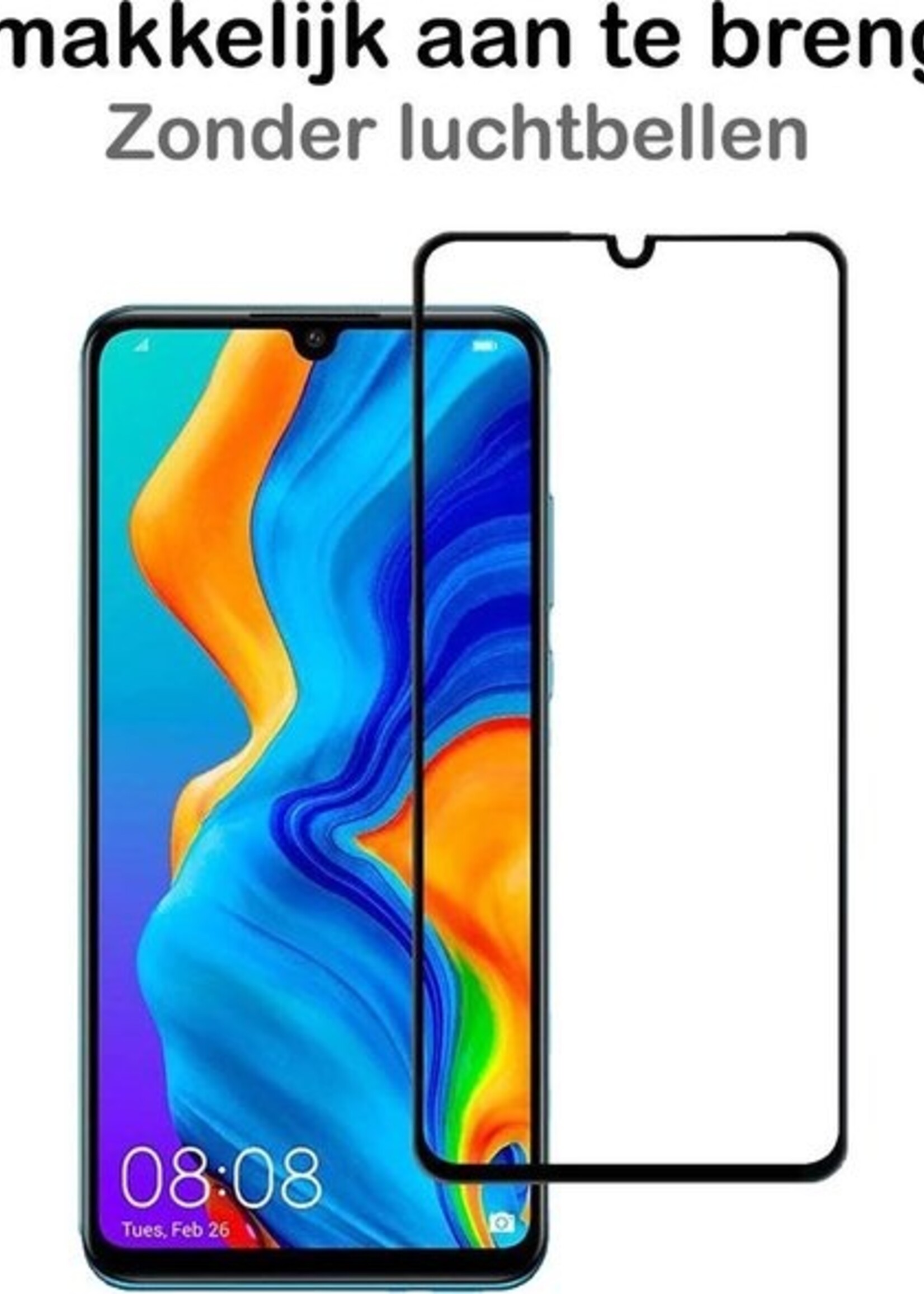 BTH Hoesje Geschikt voor Huawei P30 Lite Hoesje Siliconen Case Hoes Met Screenprotector - Hoes Geschikt voor Huawei P30 Lite Hoes Cover Case - Transparant
