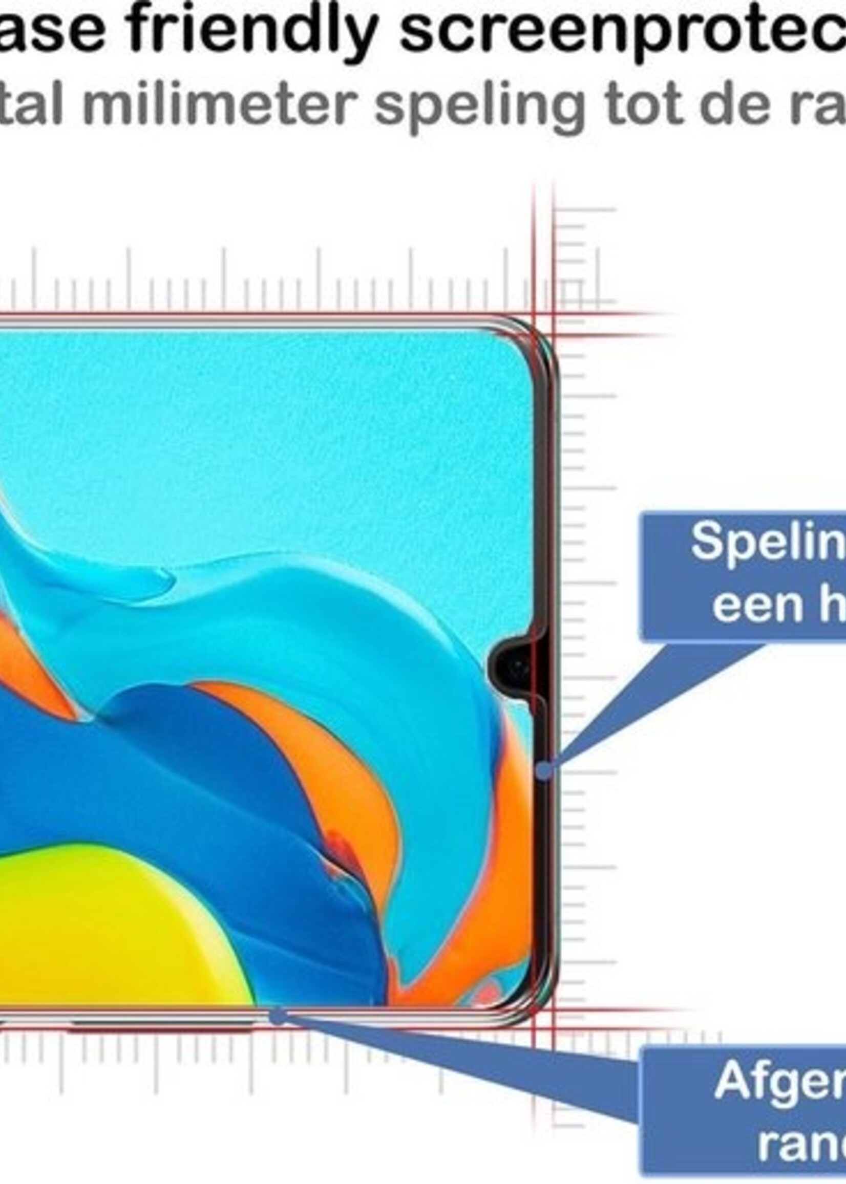 BTH Hoesje Geschikt voor Huawei P30 Lite Hoesje Siliconen Case Hoes Met Screenprotector - Hoes Geschikt voor Huawei P30 Lite Hoes Cover Case - Transparant