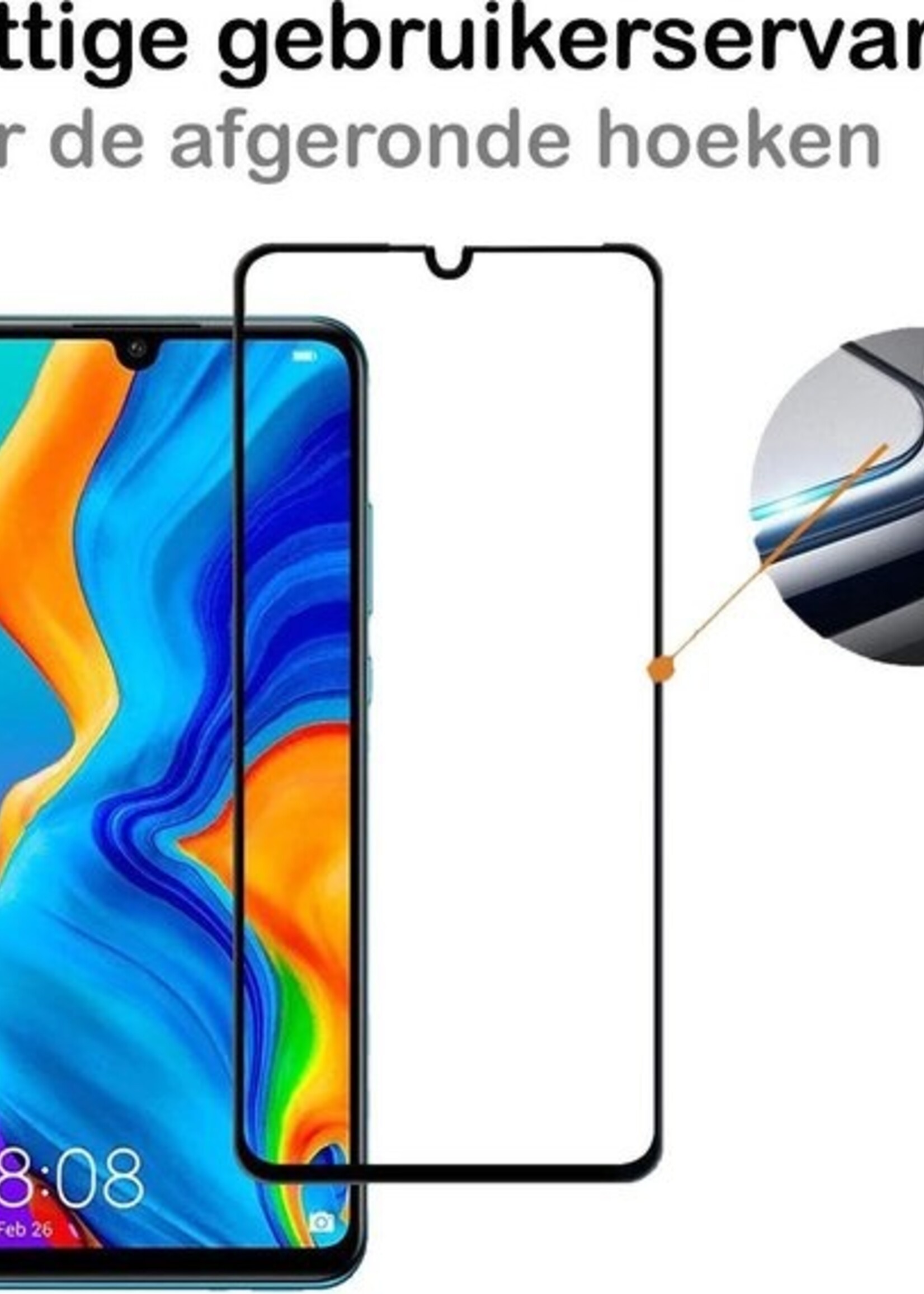 BTH Hoesje Geschikt voor Huawei P30 Lite Hoesje Siliconen Case Hoes Met Screenprotector - Hoes Geschikt voor Huawei P30 Lite Hoes Cover Case - Transparant