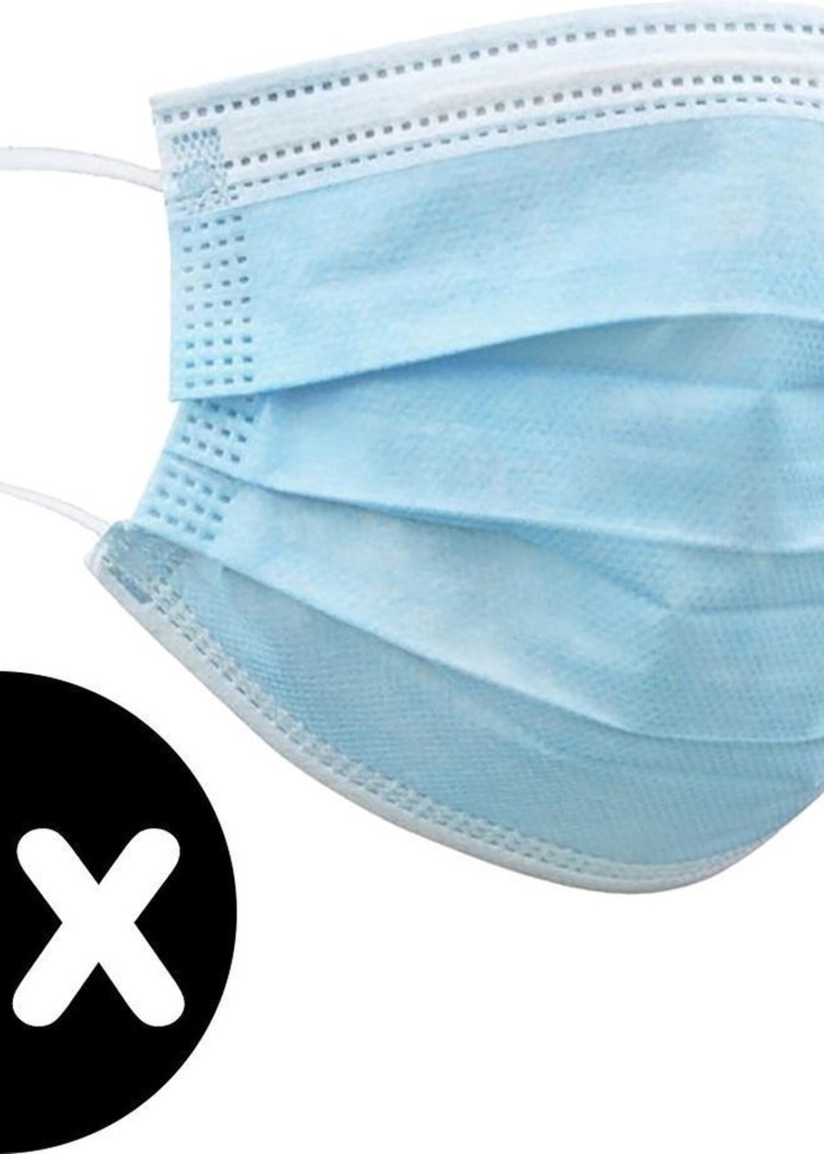 BTH Mondkapje Wegwerp Mondkapjes Mondmasker - Niet Medisch - Blauw - 5x