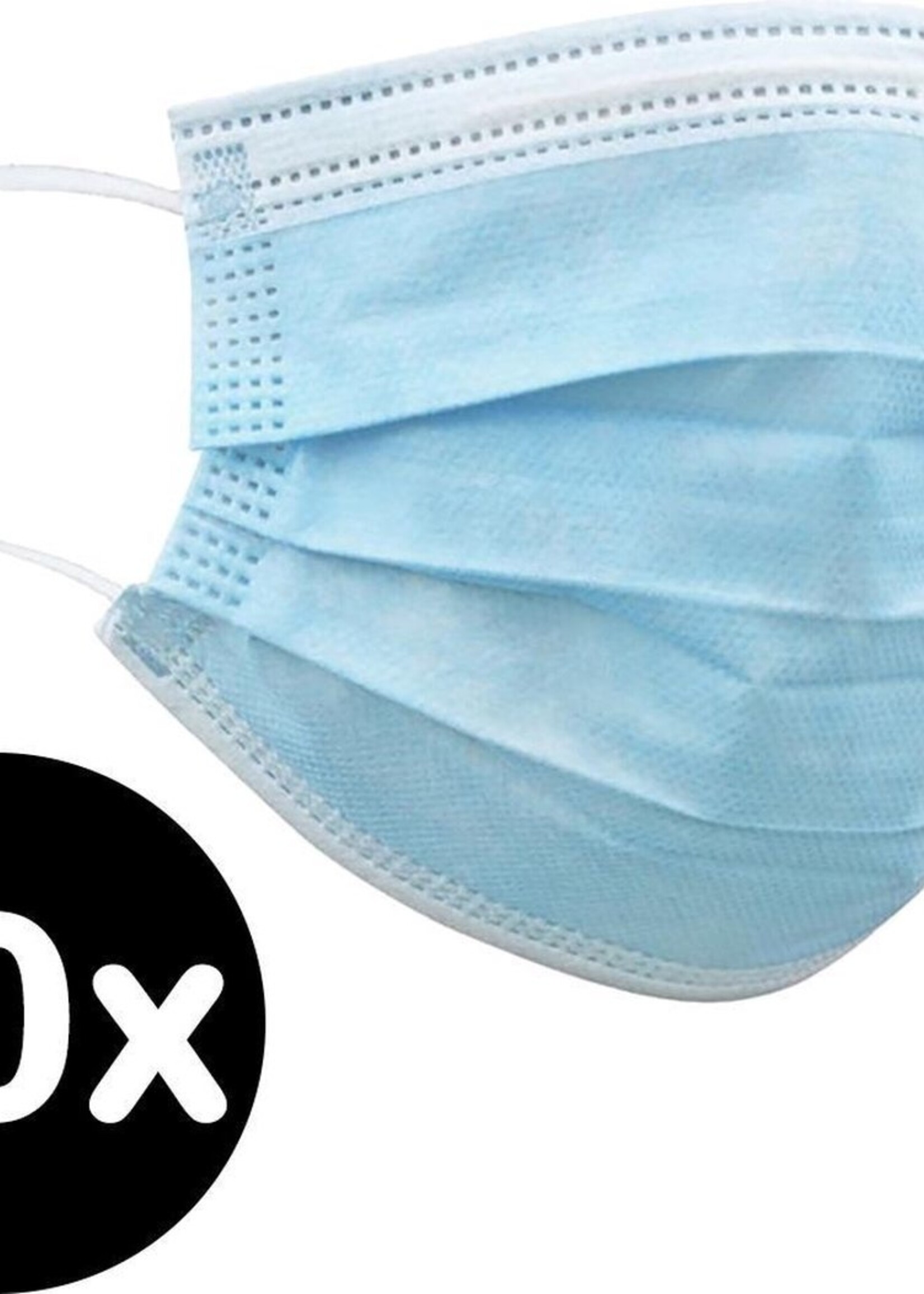 BTH Mondkapje Wegwerp Mondkapjes Mondmasker - Niet Medisch - Blauw - 10x