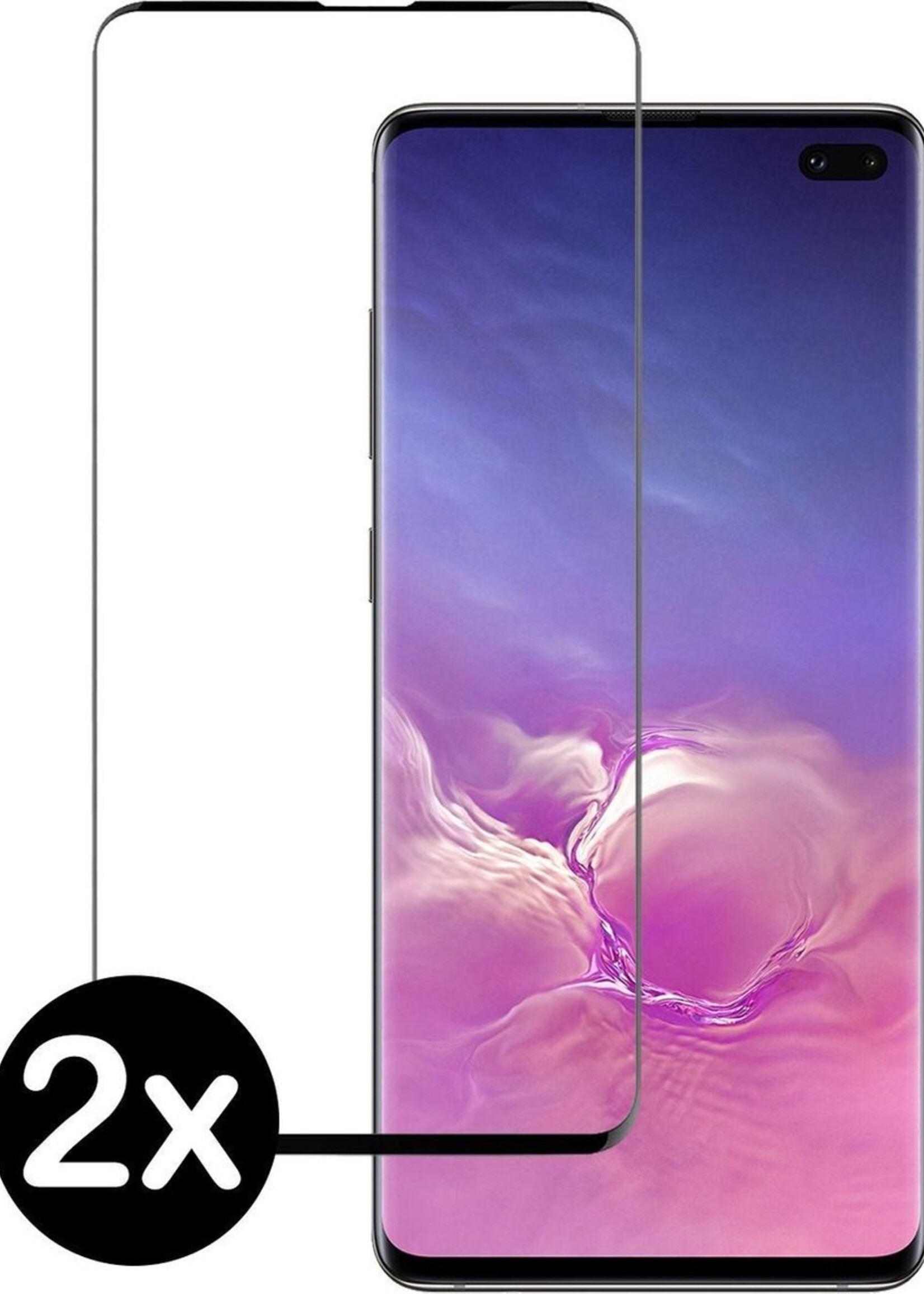 BTH Screenprotector Geschikt voor Samsung S10 Plus Screenprotector Glas Gehard Tempered Glass Full Cover - Screenprotector Geschikt voor Samsung Galaxy S10 Plus Screen Protector Screen Cover - 2 PACK