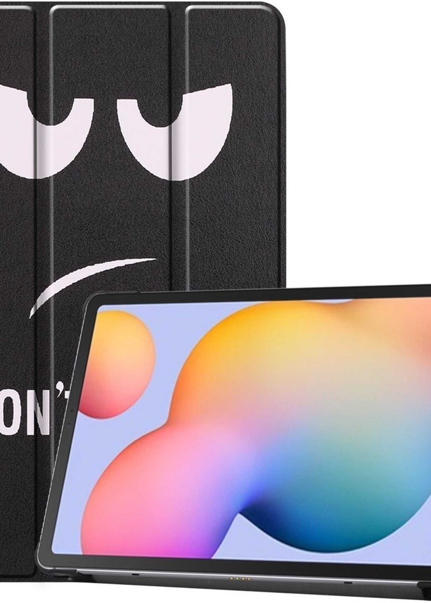 BTH Hoes Geschikt voor Samsung Galaxy Tab S6 Lite Hoes Book Case Hoesje Trifold Cover - Hoesje Geschikt voor Samsung Tab S6 Lite Hoesje Bookcase - Don't Touch Me