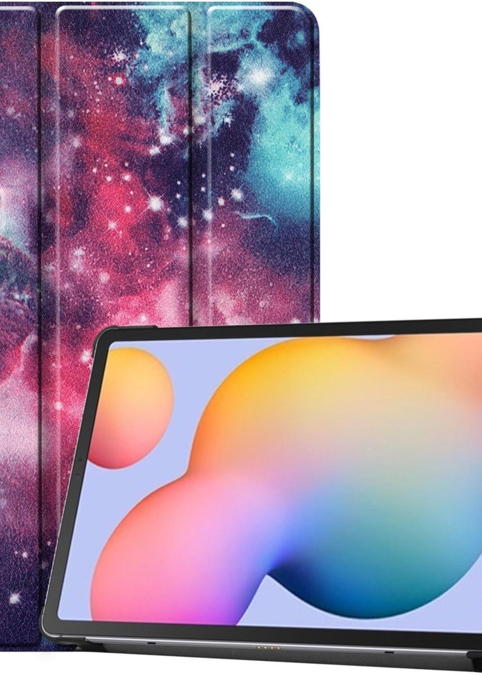 BTH Hoes Geschikt voor Samsung Galaxy Tab S6 Lite Hoes Book Case Hoesje Trifold Cover - Hoesje Geschikt voor Samsung Tab S6 Lite Hoesje Bookcase - Galaxy