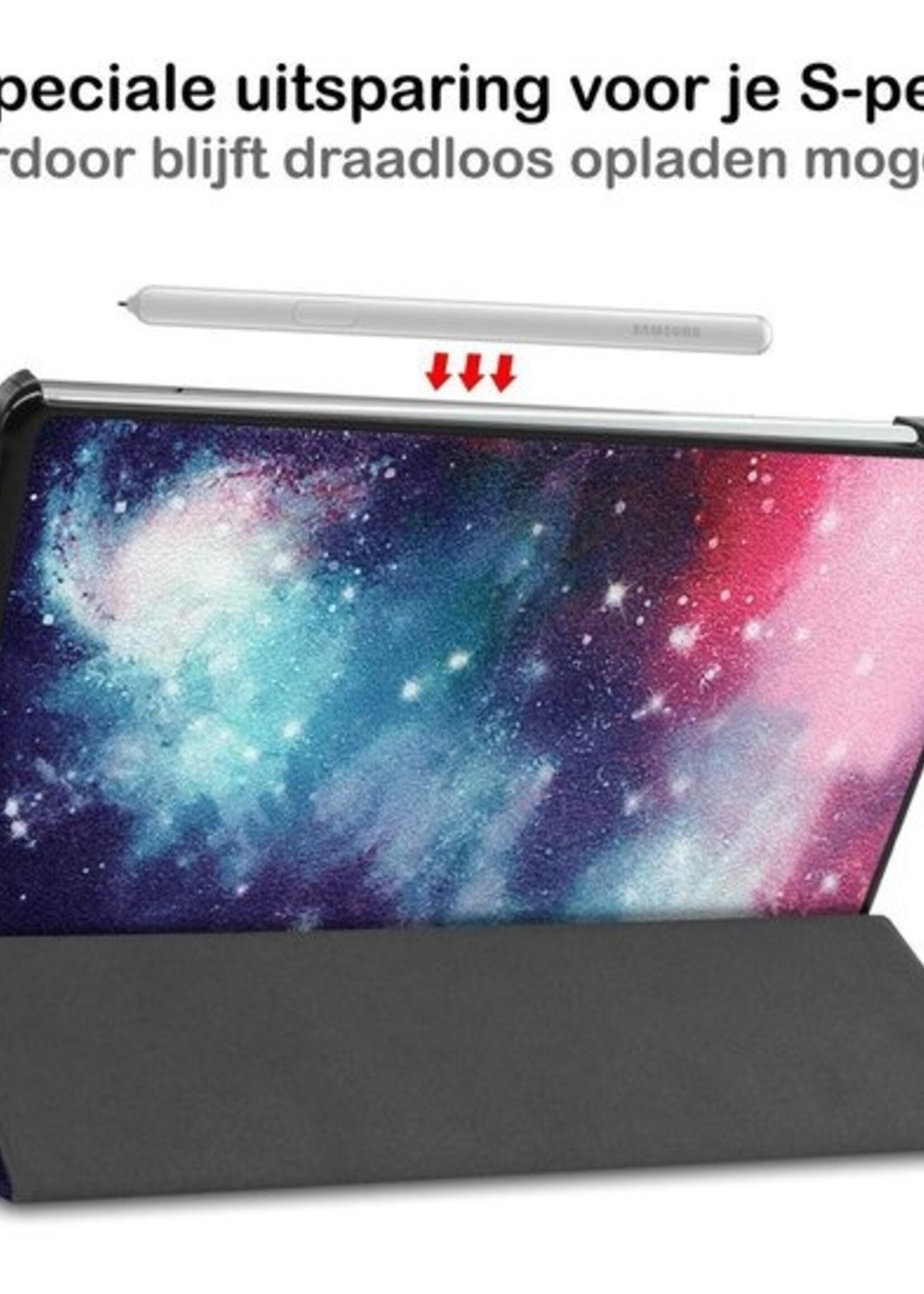 BTH Hoes Geschikt voor Samsung Galaxy Tab S6 Lite Hoes Book Case Hoesje Trifold Cover - Hoesje Geschikt voor Samsung Tab S6 Lite Hoesje Bookcase - Galaxy
