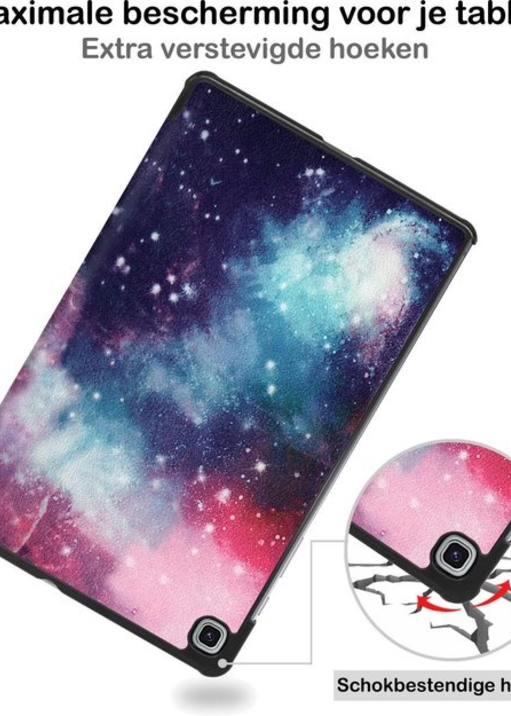 BTH Hoes Geschikt voor Samsung Galaxy Tab S6 Lite Hoes Book Case Hoesje Trifold Cover - Hoesje Geschikt voor Samsung Tab S6 Lite Hoesje Bookcase - Galaxy