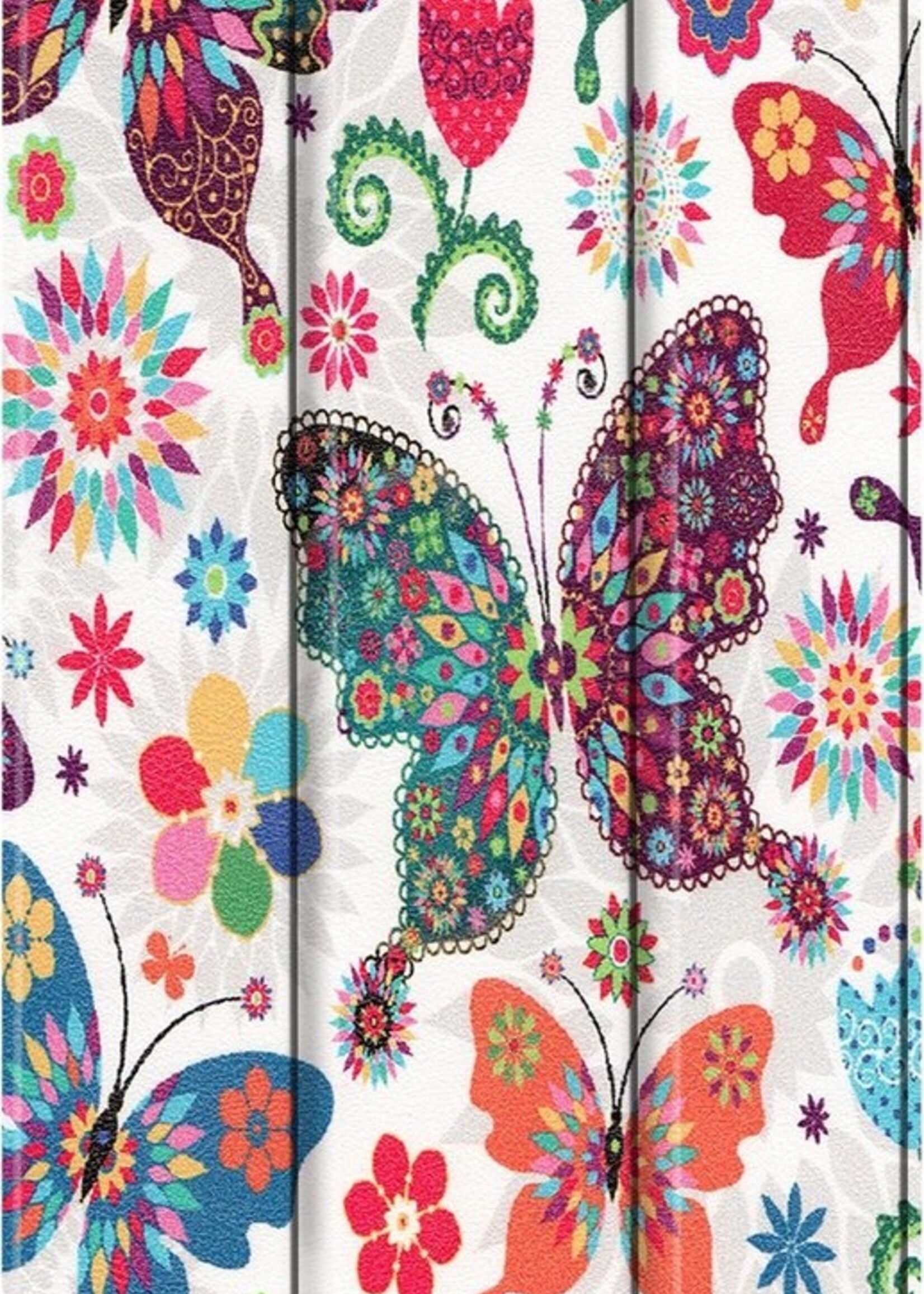 BTH Hoes Geschikt voor Samsung Galaxy Tab S6 Lite Hoes Book Case Hoesje Trifold Cover - Hoesje Geschikt voor Samsung Tab S6 Lite Hoesje Bookcase - Vlinders