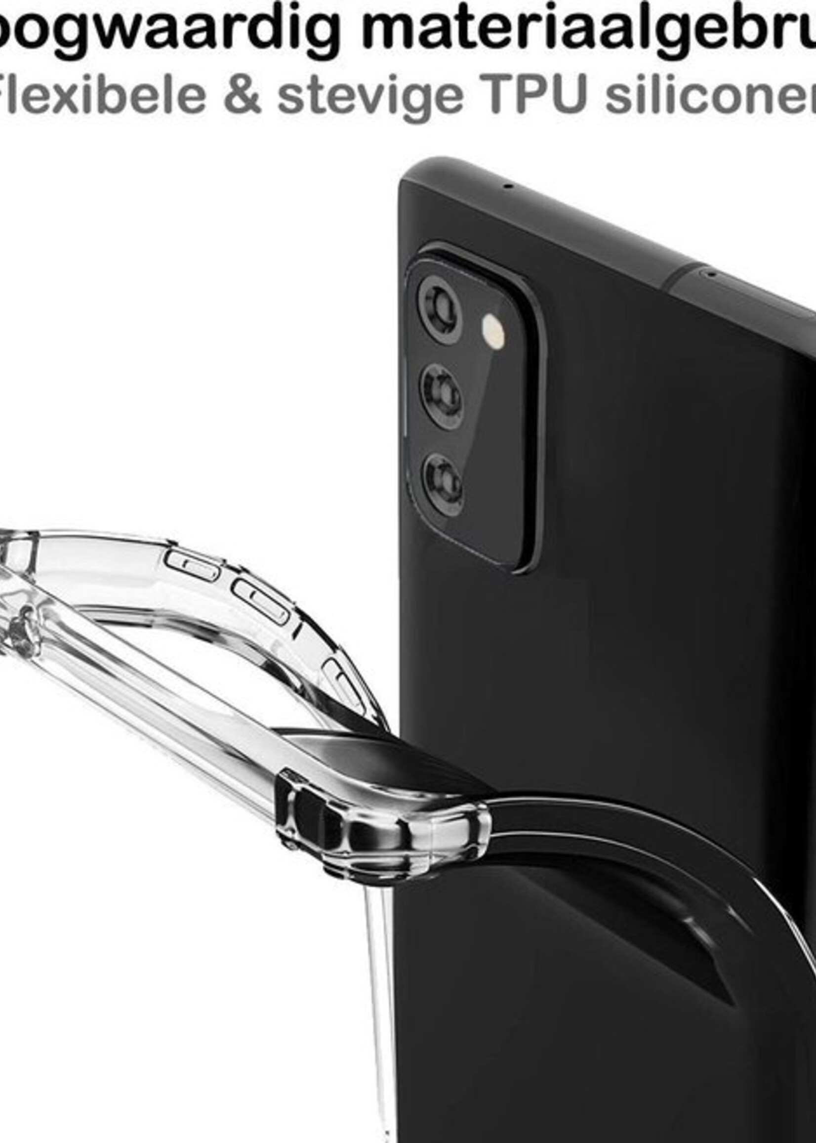 BTH Hoesje Geschikt voor Samsung A41 Hoesje Siliconen Shock Proof Case Hoes - Hoes Geschikt voor Samsung Galaxy A41 Hoes Cover Case Shockproof - Transparant