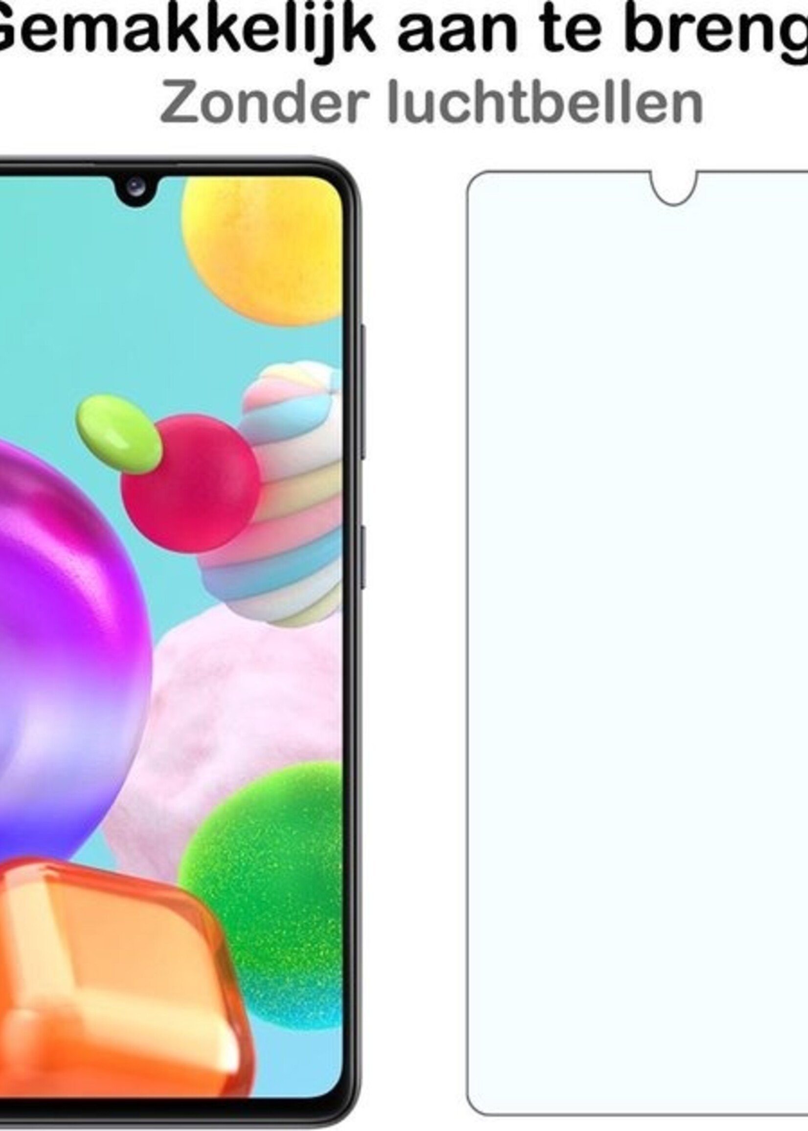 BTH Hoesje Geschikt voor Samsung A41 Hoesje Siliconen Shock Proof Case Hoes Met Screenprotector - Hoes Geschikt voor Samsung Galaxy A41 Hoes Cover Case Shockproof - Transparant