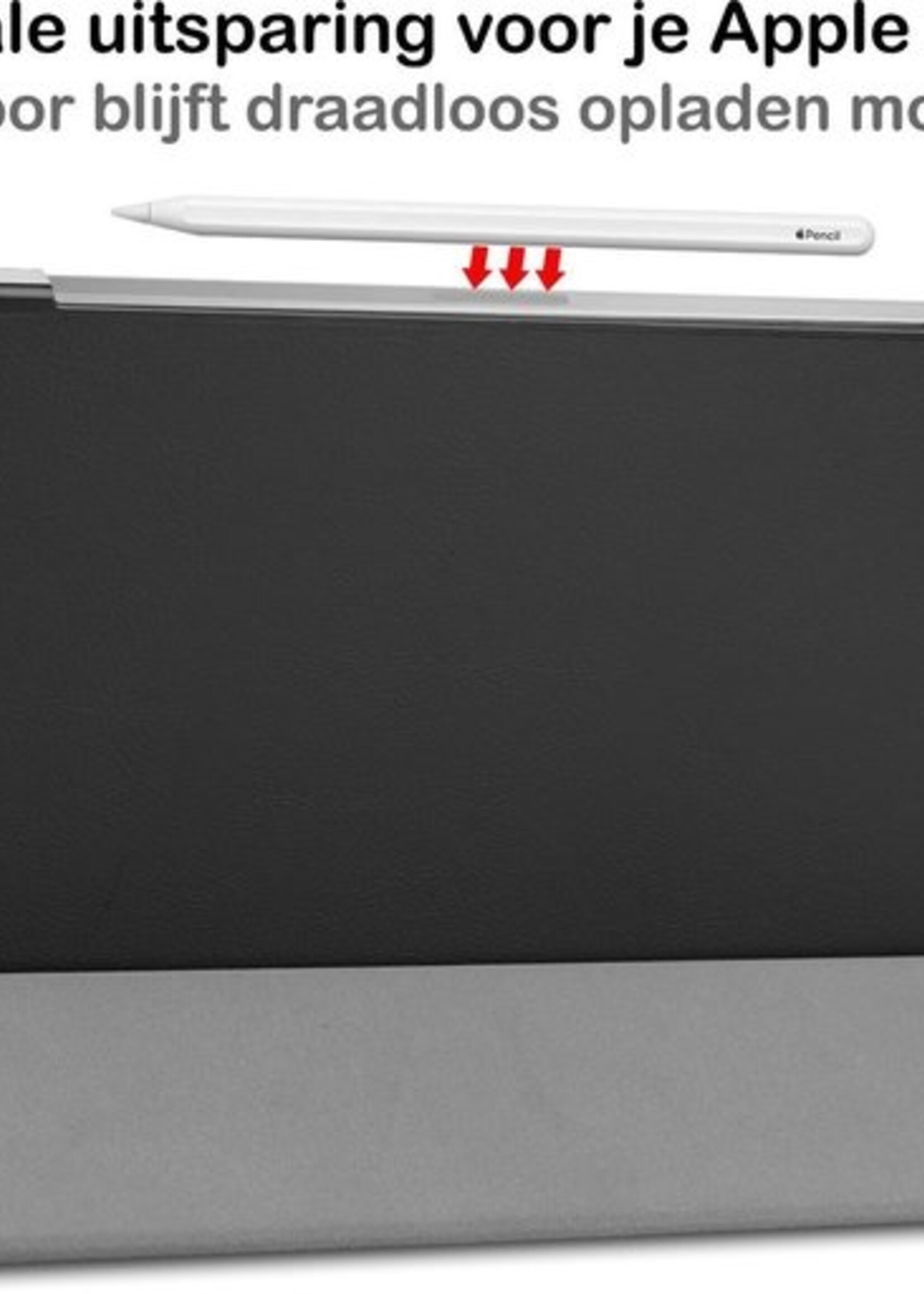 BTH Hoes Geschikt voor iPad Pro 2020 (11 inch) Hoes Book Case Hoesje Trifold Cover - Hoesje Geschikt voor iPad Pro 11 inch (2020) Hoesje Bookcase - Zwart