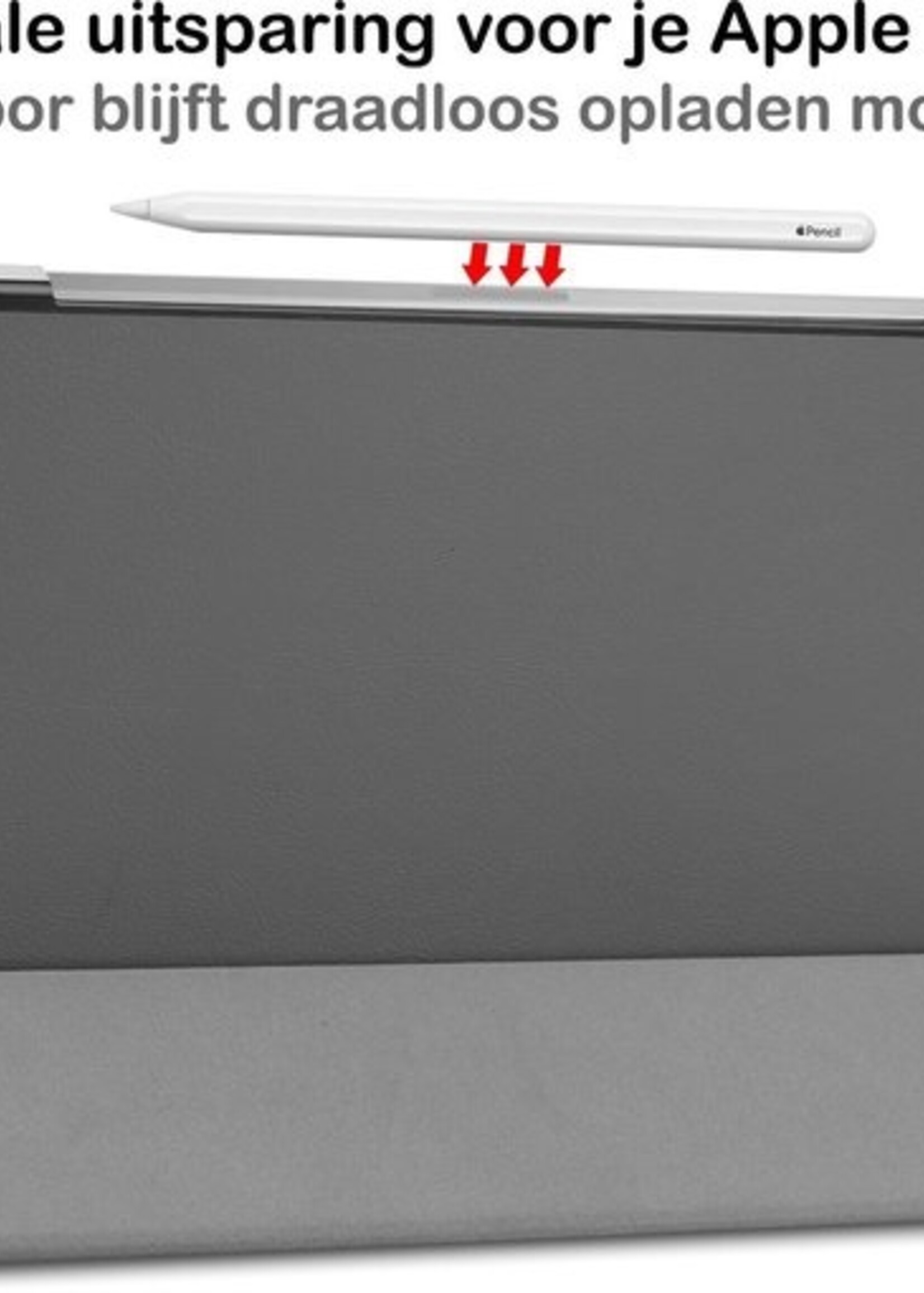 BTH Hoes Geschikt voor iPad Pro 2020 (11 inch) Hoes Book Case Hoesje Trifold Cover - Hoesje Geschikt voor iPad Pro 11 inch (2020) Hoesje Bookcase - Grijs