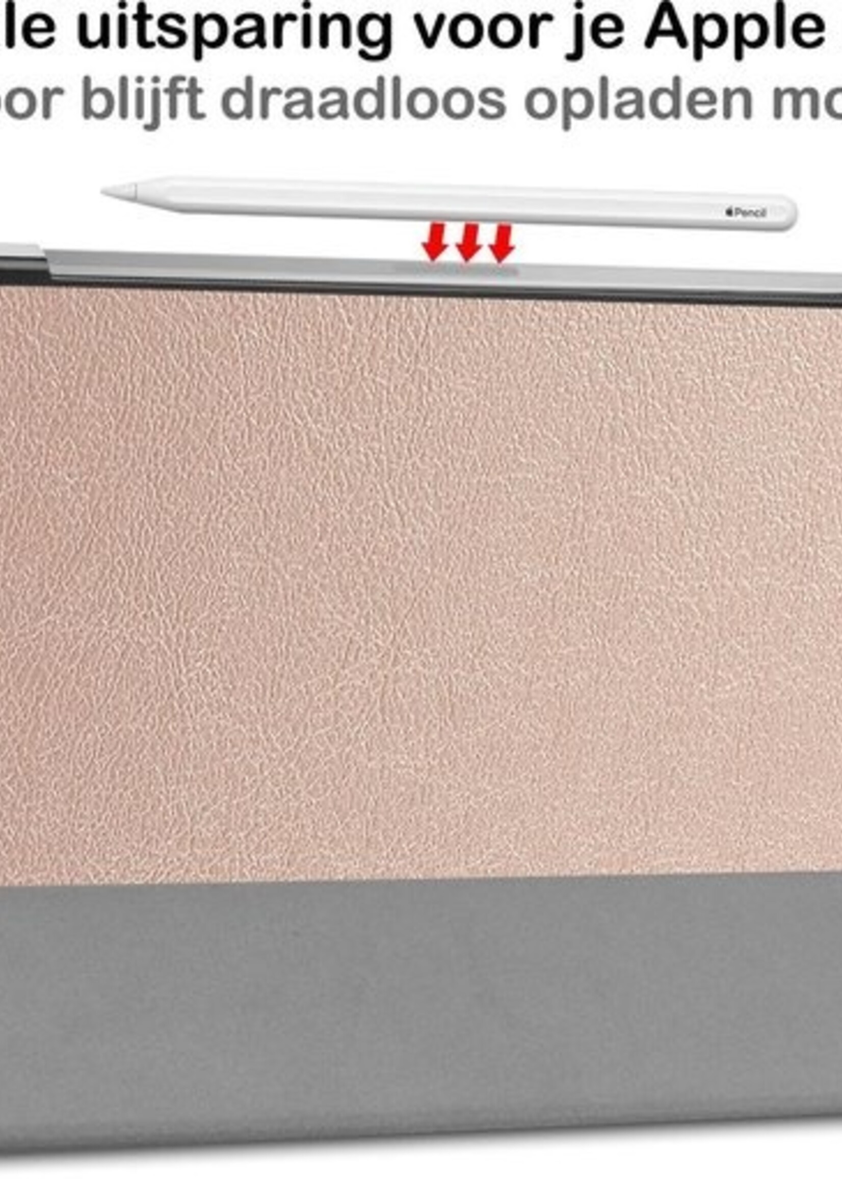 BTH Hoes Geschikt voor iPad Pro 2020 (11 inch) Hoes Book Case Hoesje Trifold Cover - Hoesje Geschikt voor iPad Pro 11 inch (2020) Hoesje Bookcase - Goud