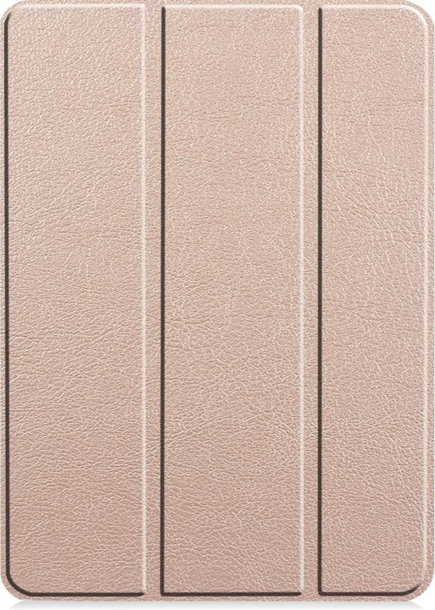 BTH Hoes Geschikt voor iPad Pro 2020 (11 inch) Hoes Book Case Hoesje Trifold Cover - Hoesje Geschikt voor iPad Pro 11 inch (2020) Hoesje Bookcase - Goud