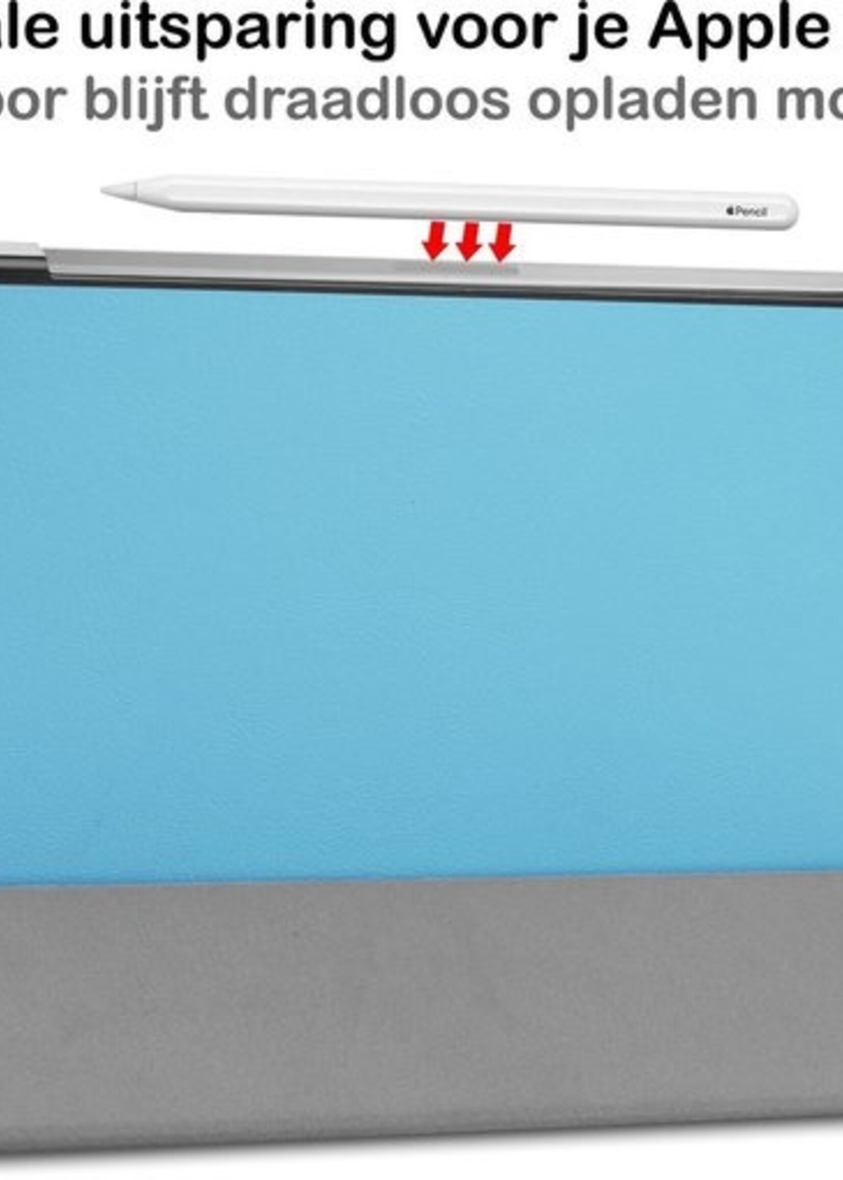 BTH Hoes Geschikt voor iPad Pro 2020 (11 inch) Hoes Book Case Hoesje Trifold Cover - Hoesje Geschikt voor iPad Pro 11 inch (2020) Hoesje Bookcase - Blauw