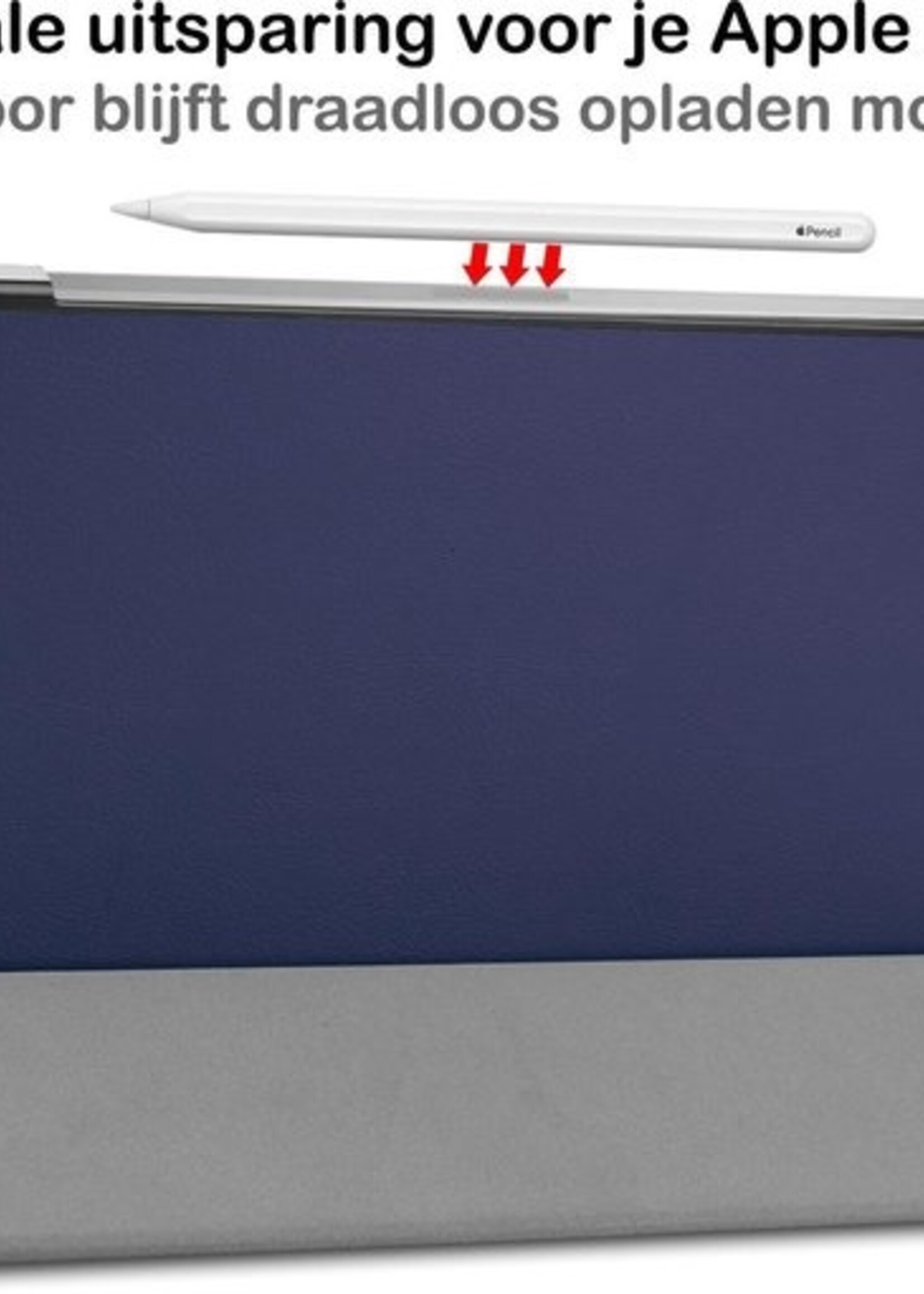 BTH Hoes Geschikt voor iPad Pro 2020 (11 inch) Hoes Book Case Hoesje Trifold Cover - Hoesje Geschikt voor iPad Pro 11 inch (2020) Hoesje Bookcase - Blauw