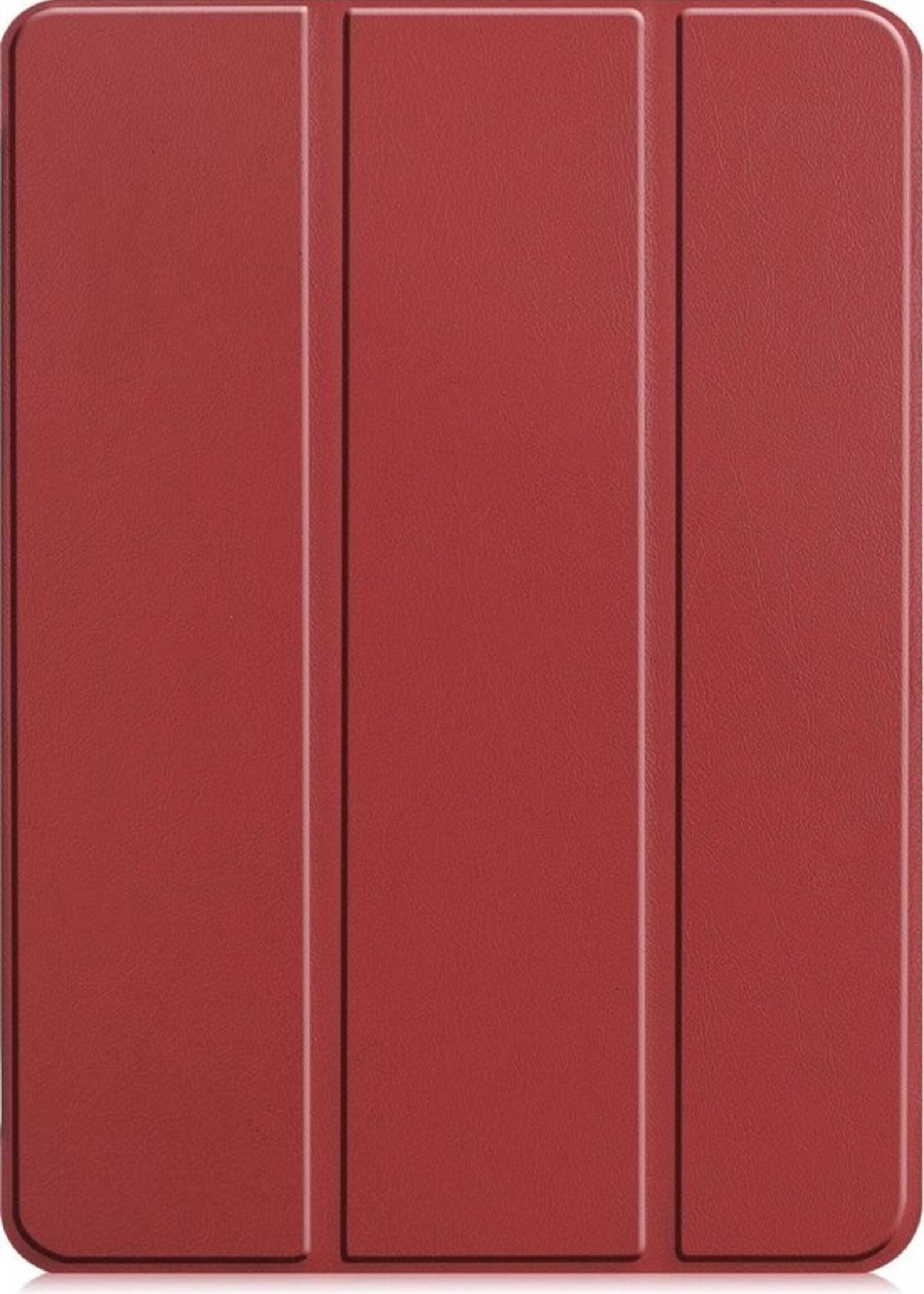 BTH Hoes Geschikt voor iPad Pro 2020 (11 inch) Hoes Book Case Hoesje Trifold Cover - Hoesje Geschikt voor iPad Pro 11 inch (2020) Hoesje Bookcase - Rood