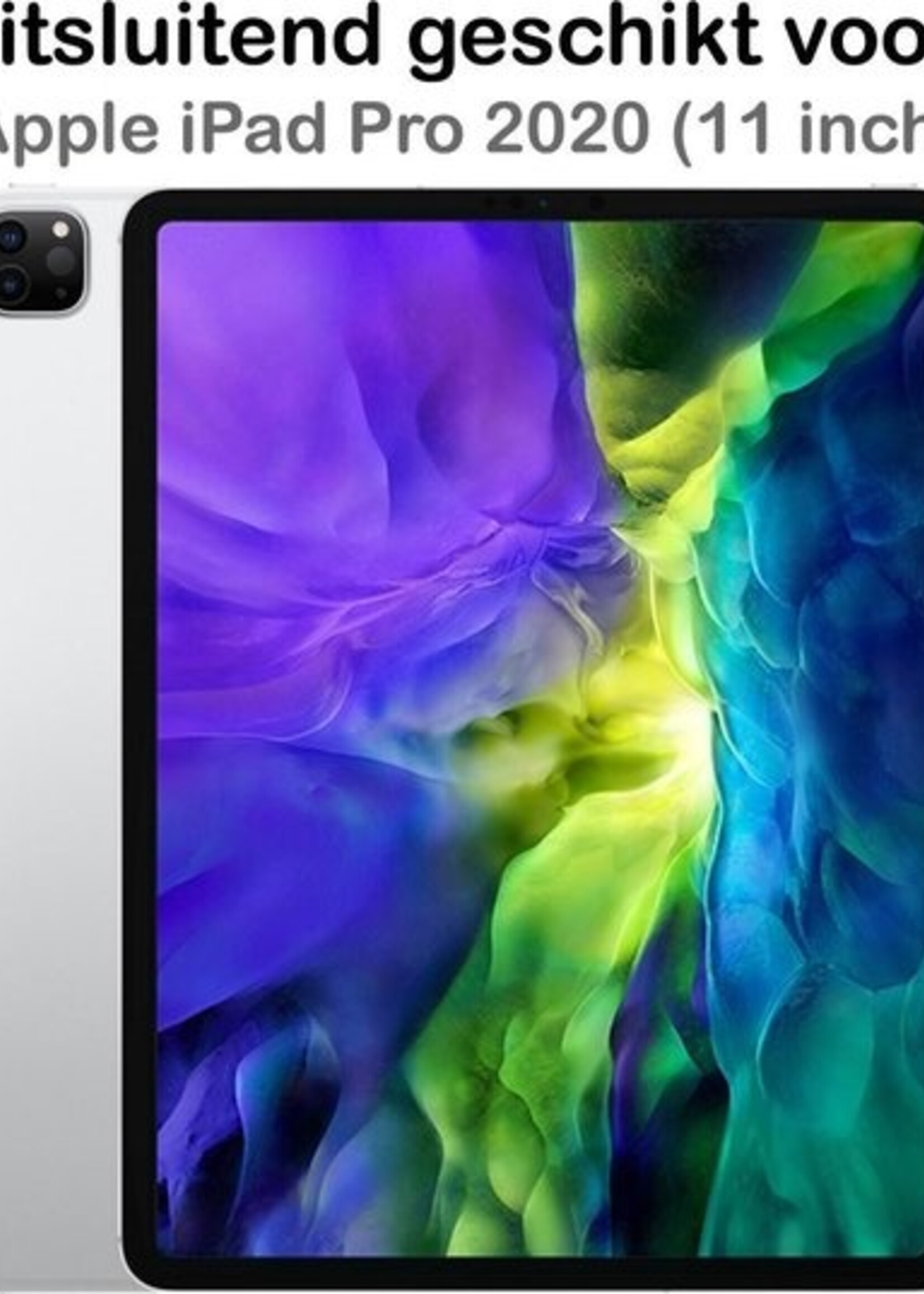 BTH Hoes Geschikt voor iPad Pro 2020 (11 inch) Hoes Book Case Hoesje Trifold Cover - Hoesje Geschikt voor iPad Pro 11 inch (2020) Hoesje Bookcase - Roze