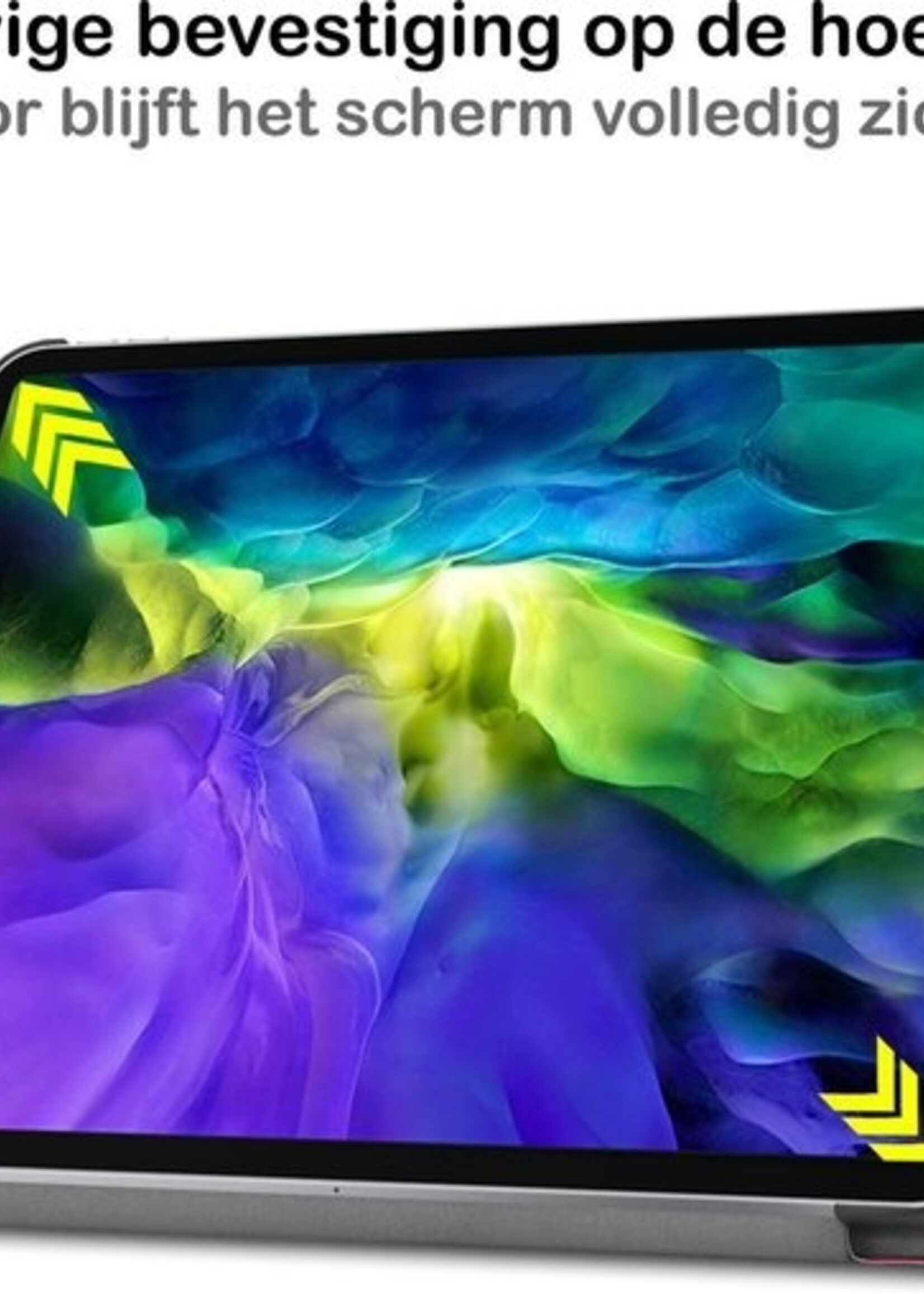 BTH Hoes Geschikt voor iPad Pro 2020 (11 inch) Hoes Book Case Hoesje Trifold Cover - Hoesje Geschikt voor iPad Pro 11 inch (2020) Hoesje Bookcase - Roze