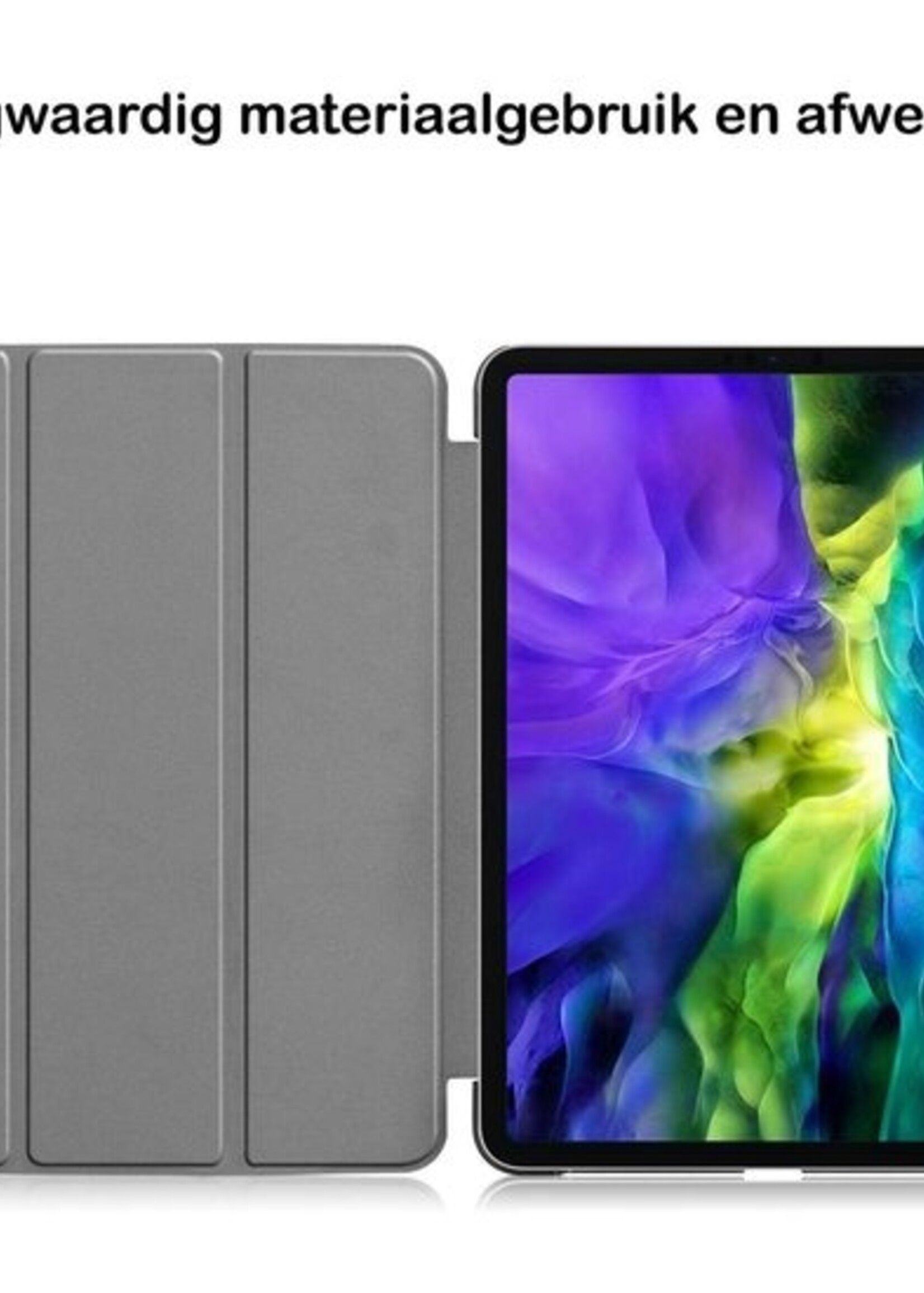 BTH Hoes Geschikt voor iPad Pro 2020 (11 inch) Hoes Book Case Hoesje Trifold Cover - Hoesje Geschikt voor iPad Pro 11 inch (2020) Hoesje Bookcase - Paars