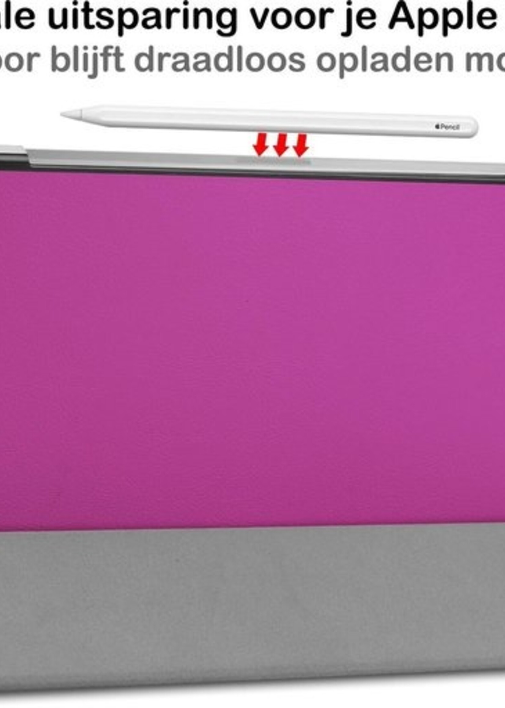 BTH Hoes Geschikt voor iPad Pro 2020 (11 inch) Hoes Book Case Hoesje Trifold Cover - Hoesje Geschikt voor iPad Pro 11 inch (2020) Hoesje Bookcase - Paars
