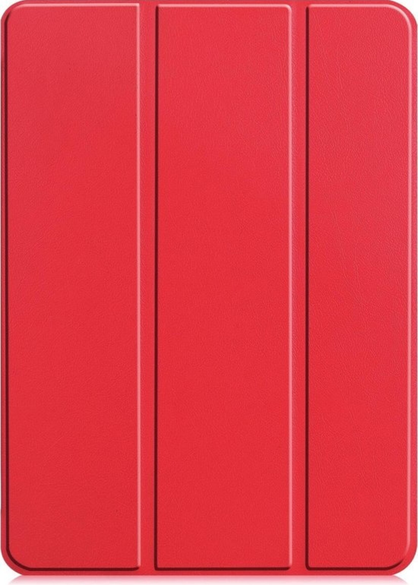 BTH Hoes Geschikt voor iPad Pro 2020 (11 inch) Hoes Book Case Hoesje Trifold Cover - Hoesje Geschikt voor iPad Pro 11 inch (2020) Hoesje Bookcase - Rood