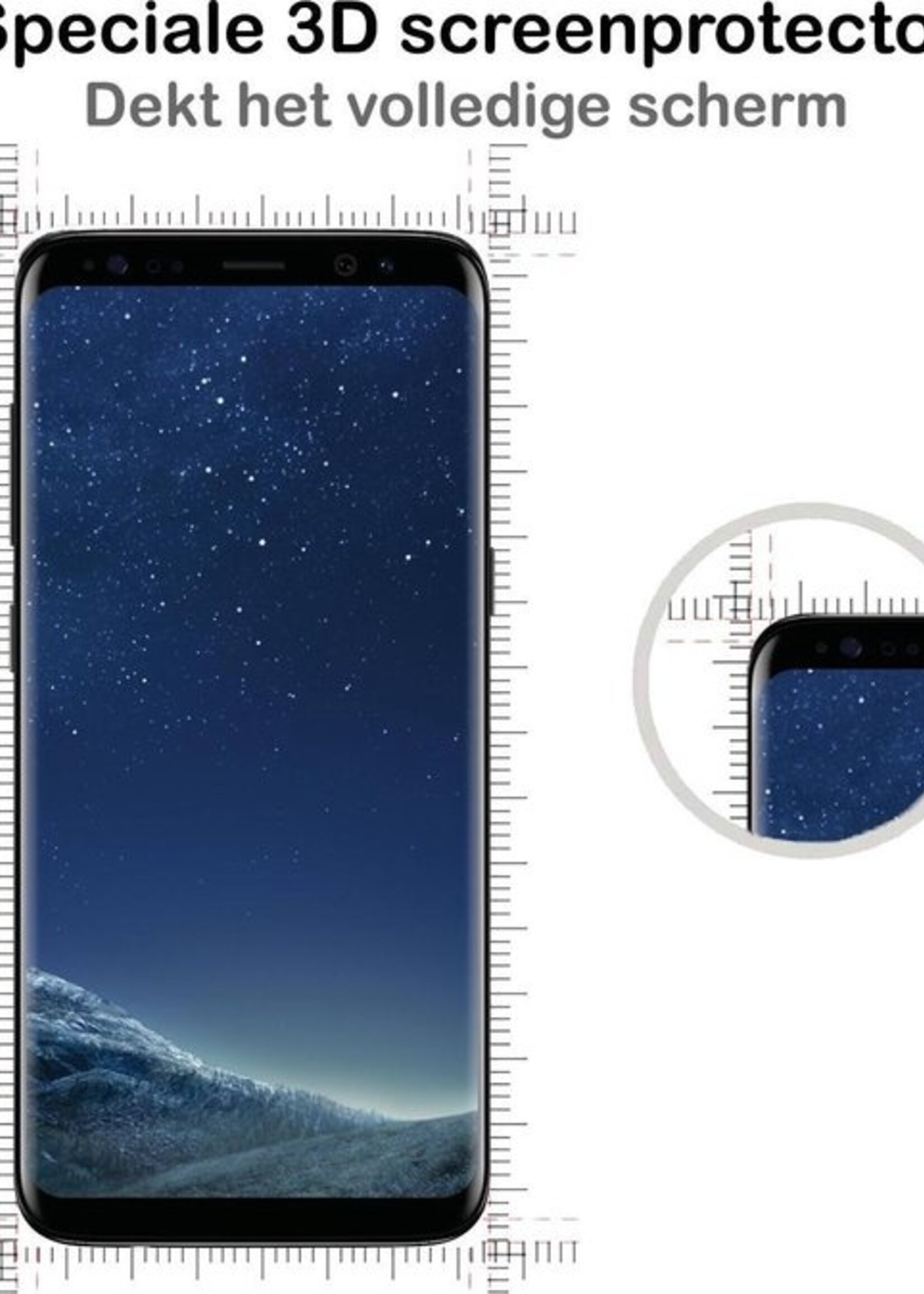 BTH Screenprotector Geschikt voor Samsung S8 Screenprotector Glas Gehard Tempered Glass Full Cover - Screenprotector Geschikt voor Samsung Galaxy S8 Screen Protector Screen Cover - 3 PACK