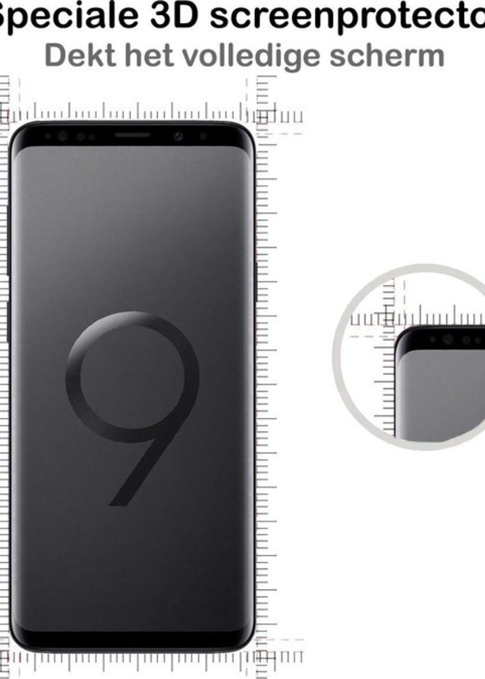 BTH Screenprotector Geschikt voor Samsung S9 Screenprotector Glas Gehard Tempered Glass Full Cover - Screenprotector Geschikt voor Samsung Galaxy S9 Screen Protector Screen Cover