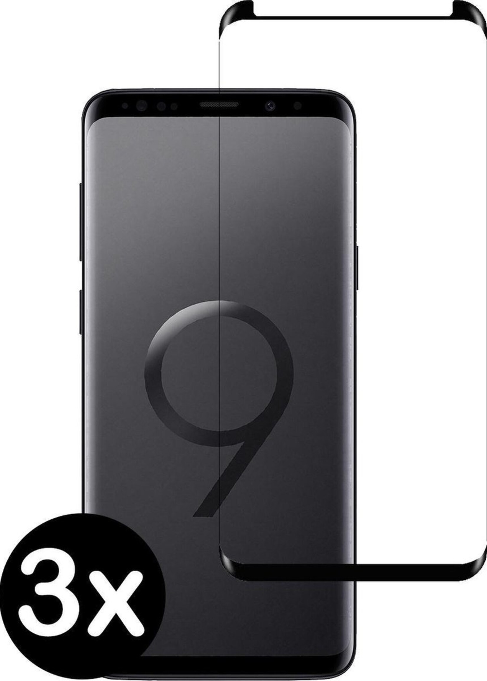 BTH Screenprotector Geschikt voor Samsung S9 Screenprotector Glas Gehard Tempered Glass Full Cover - Screenprotector Geschikt voor Samsung Galaxy S9 Screen Protector Screen Cover - 3 PACK