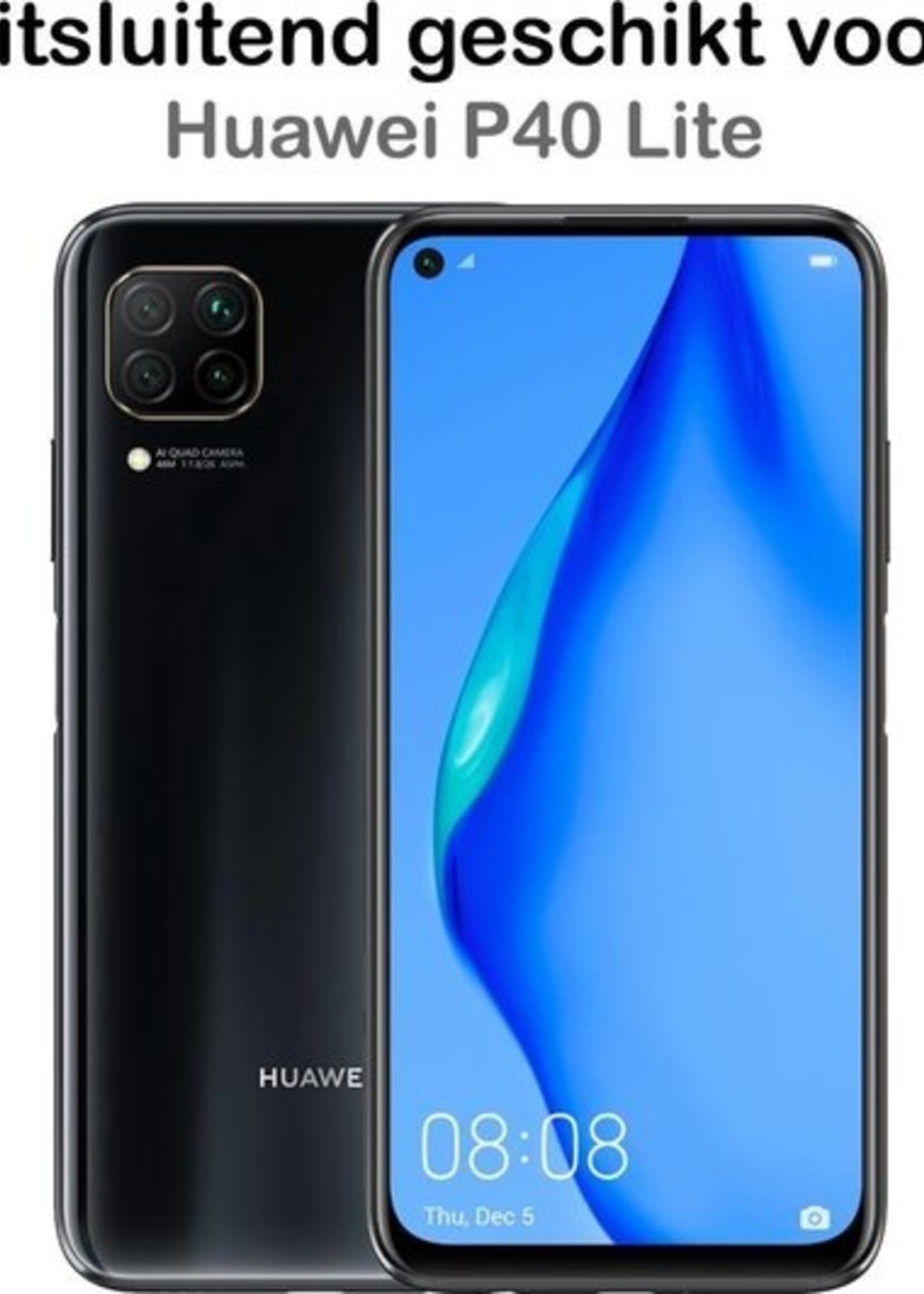 BTH Screenprotector Geschikt voor Huawei P40 Lite Screenprotector Glas Gehard Tempered Glass Full Cover - Screenprotector Geschikt voor Huawei P40 Lite Screen Protector Screen Cover
