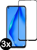 BTH BTH 3x Huawei P40 Lite Screenprotector Tempered Glass Gehard Full Screen Cover