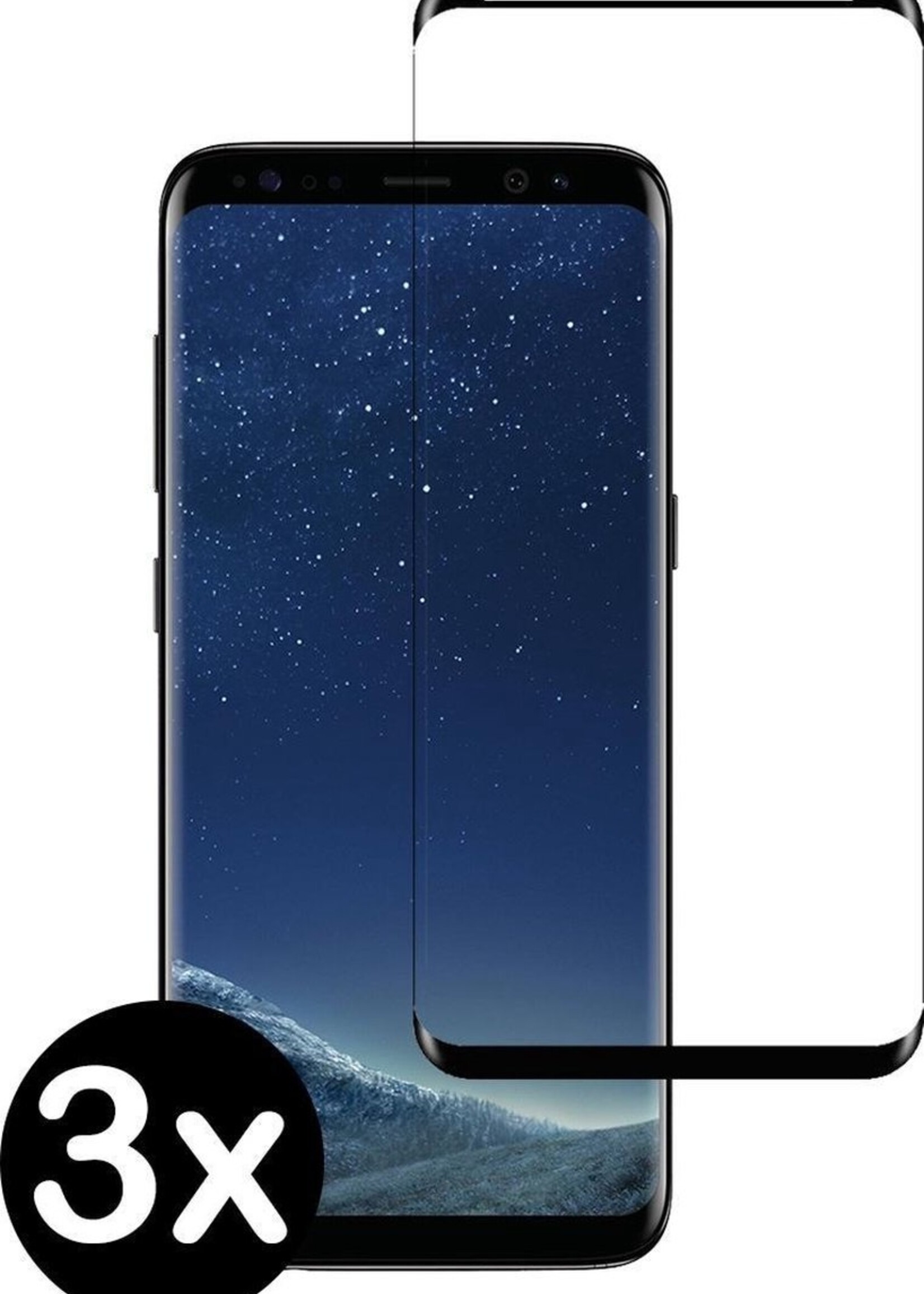 BTH Screenprotector Geschikt voor Samsung S8 Screenprotector Glas Gehard Tempered Glass Full Cover - Screenprotector Geschikt voor Samsung Galaxy S8 Screen Protector Screen Cover - 3 PACK