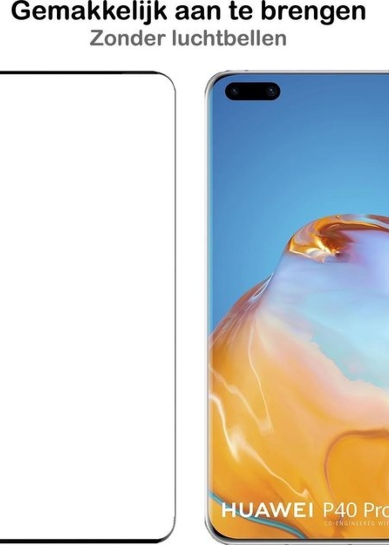 BTH Screenprotector Geschikt voor Huawei P40 Pro Screenprotector Glas Gehard Tempered Glass Full Cover - Screenprotector Geschikt voor Huawei P40 Pro Screen Protector Screen Cover