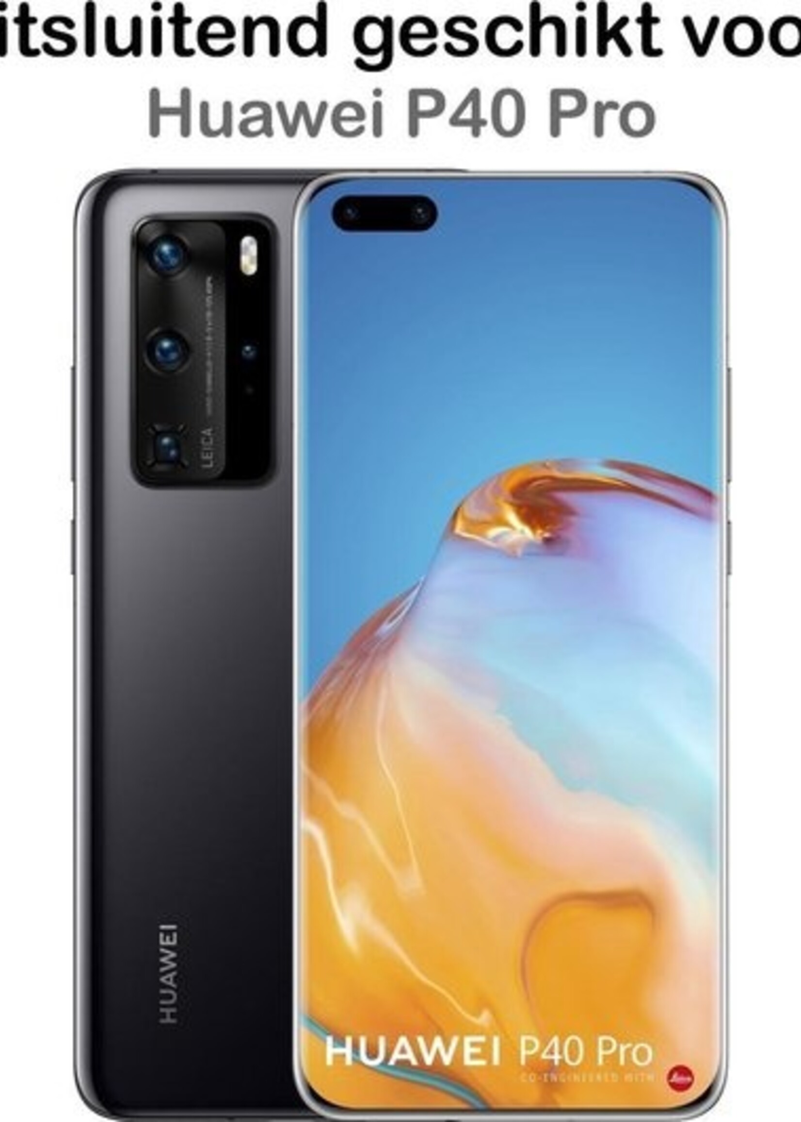 BTH Screenprotector Geschikt voor Huawei P40 Pro Screenprotector Glas Gehard Tempered Glass Full Cover - Screenprotector Geschikt voor Huawei P40 Pro Screen Protector Screen Cover