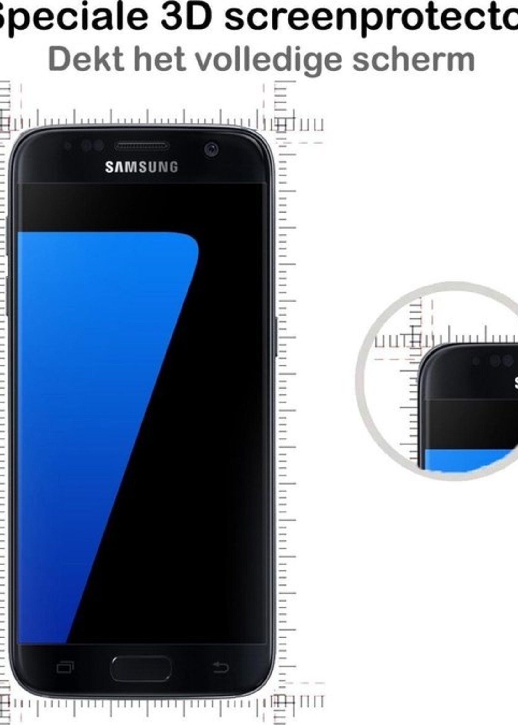 BTH Screenprotector Geschikt voor Samsung Galaxy S7 Screenprotector Glas Gehard Tempered Glass - Screenprotector Geschikt voor Samsung S7 Screen Protector Screen Cover